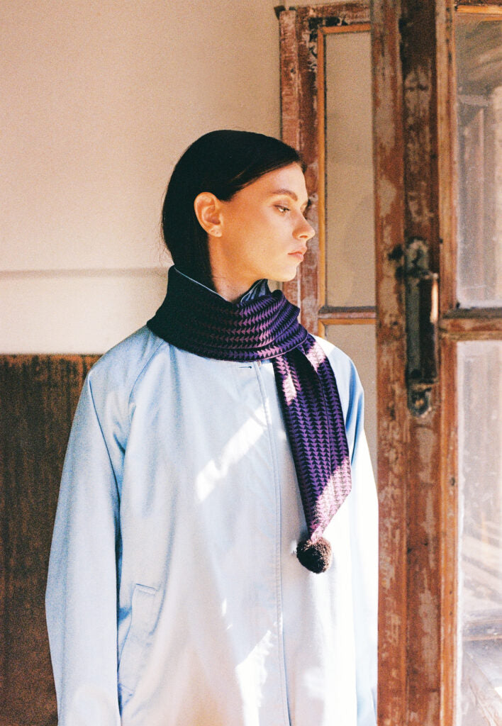 Couсou Merino Scarf in Black / Licorice Color
