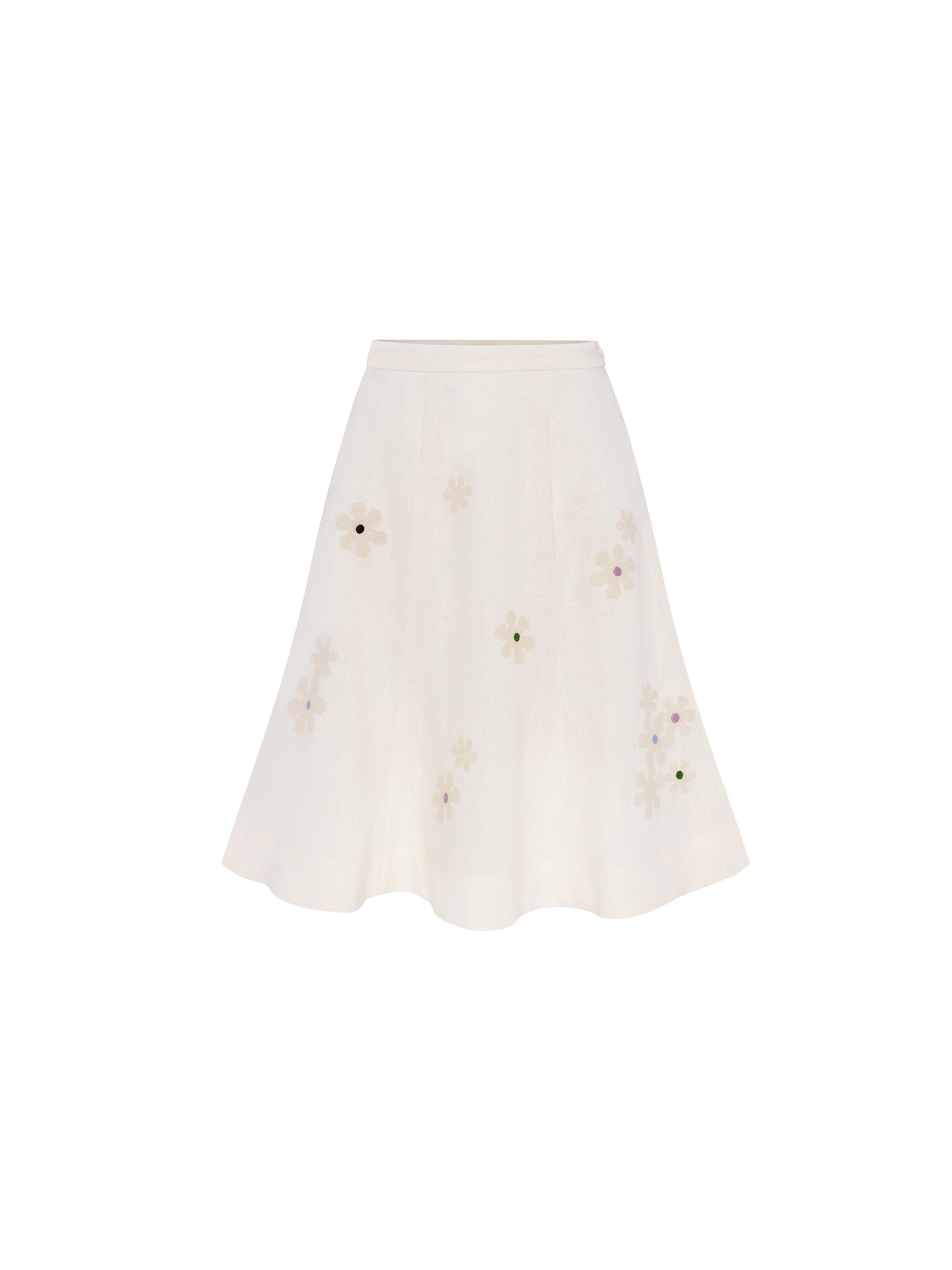 Milk‑coloured embroidered skirt “Oda”
