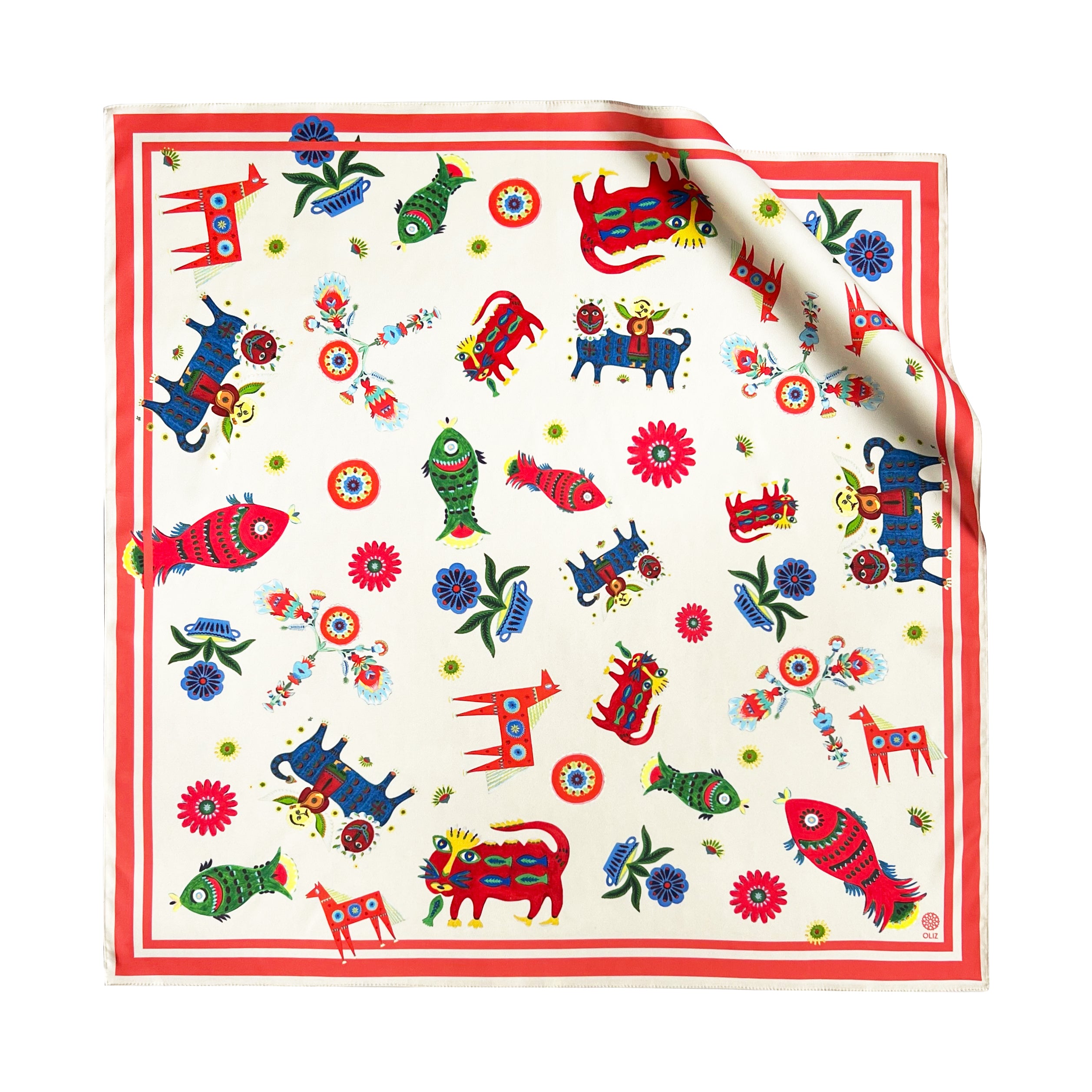 Artificial silk scarf "The world of Prykhodko"