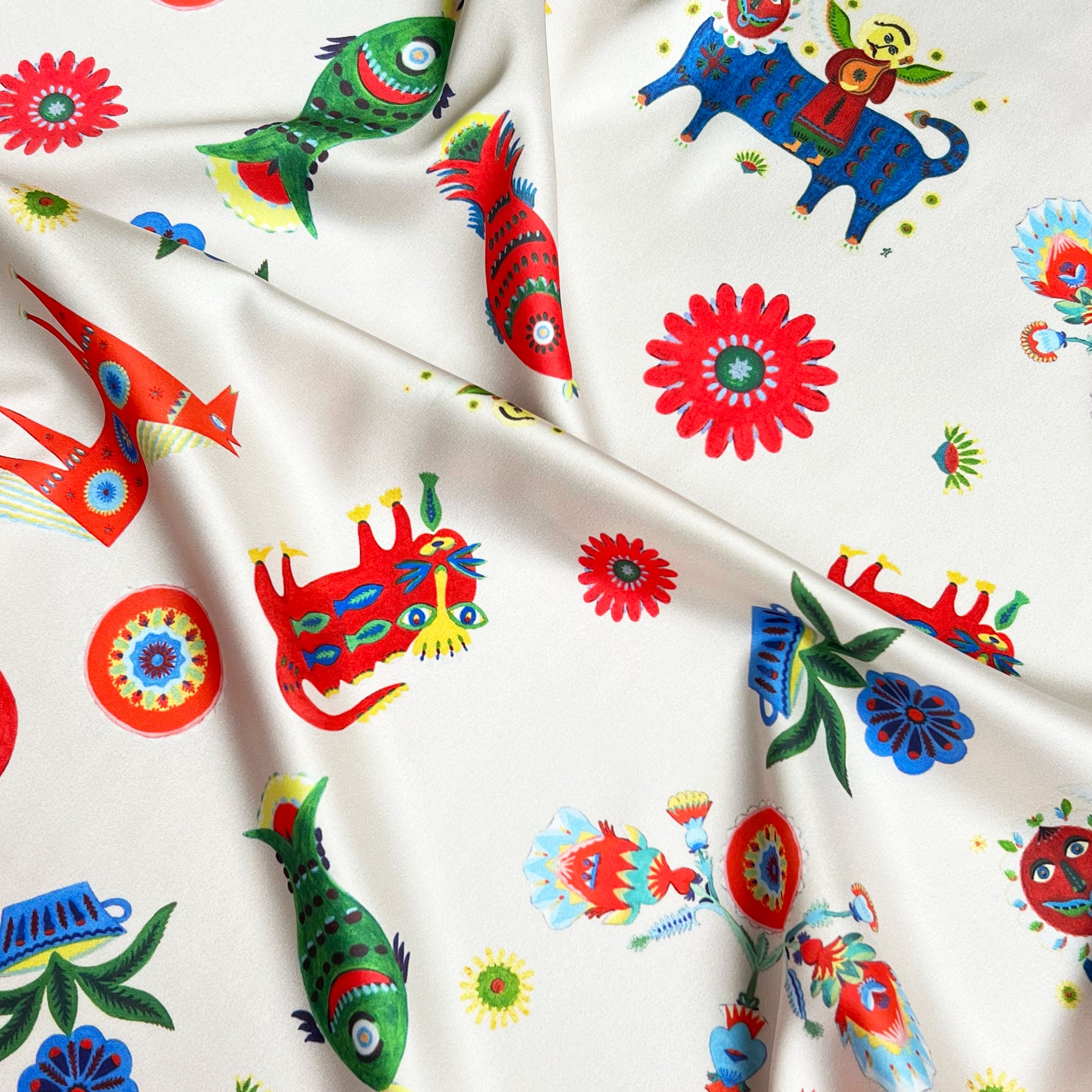 Artificial silk scarf "The world of Prykhodko"