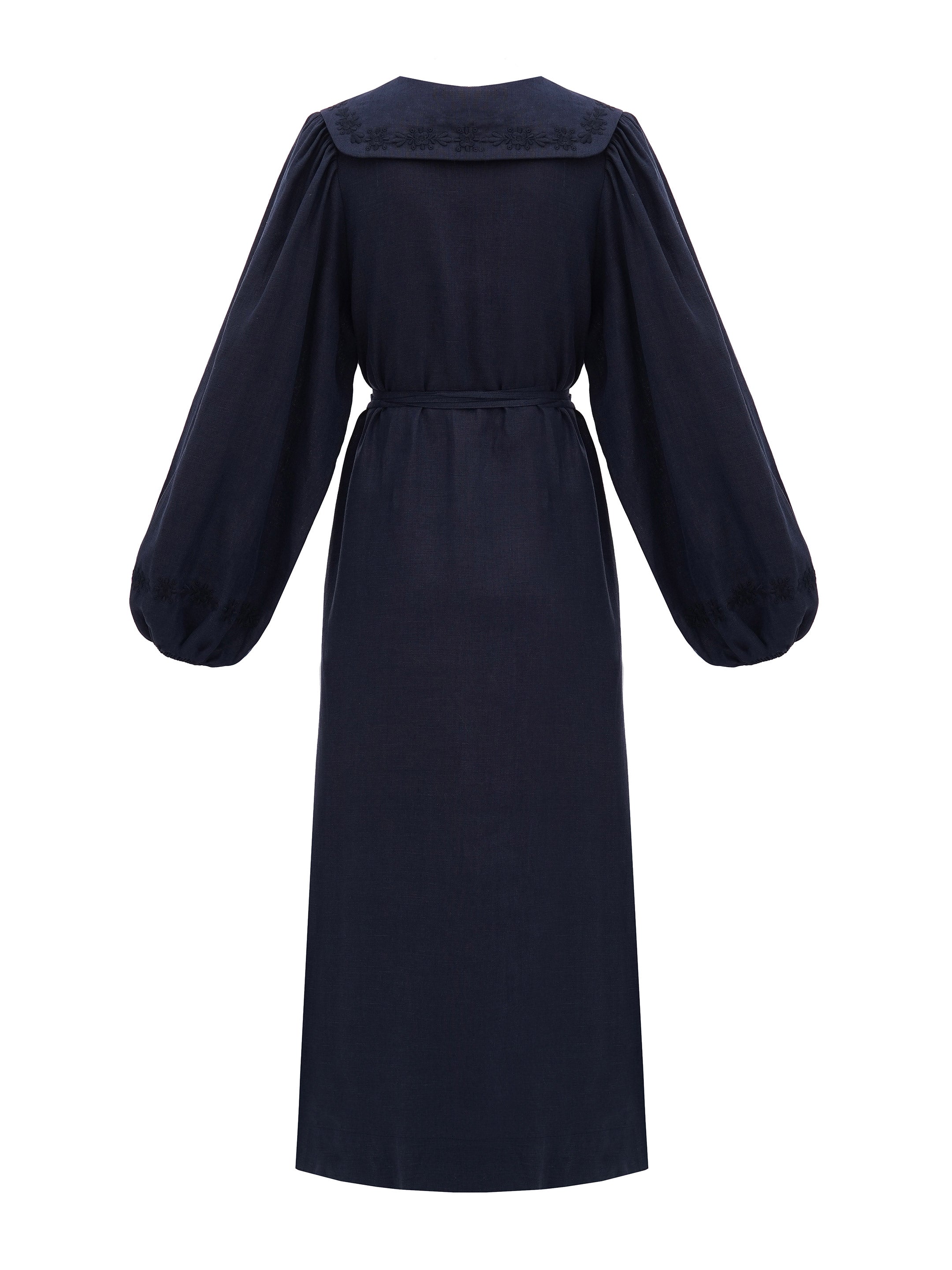 Linen dress with embroidery Pervotsvit Blue