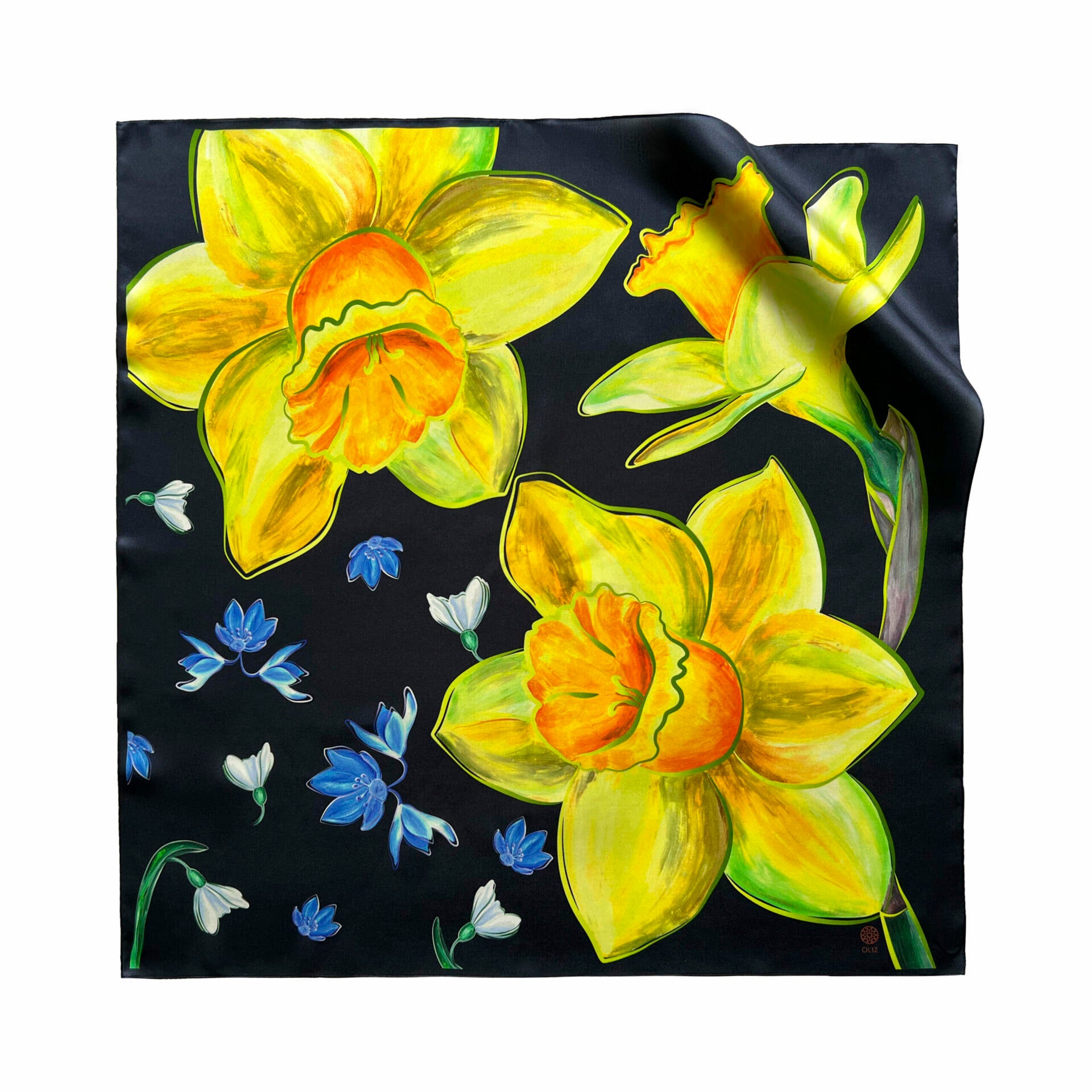 Silk scarf “Flowers of indomitability"