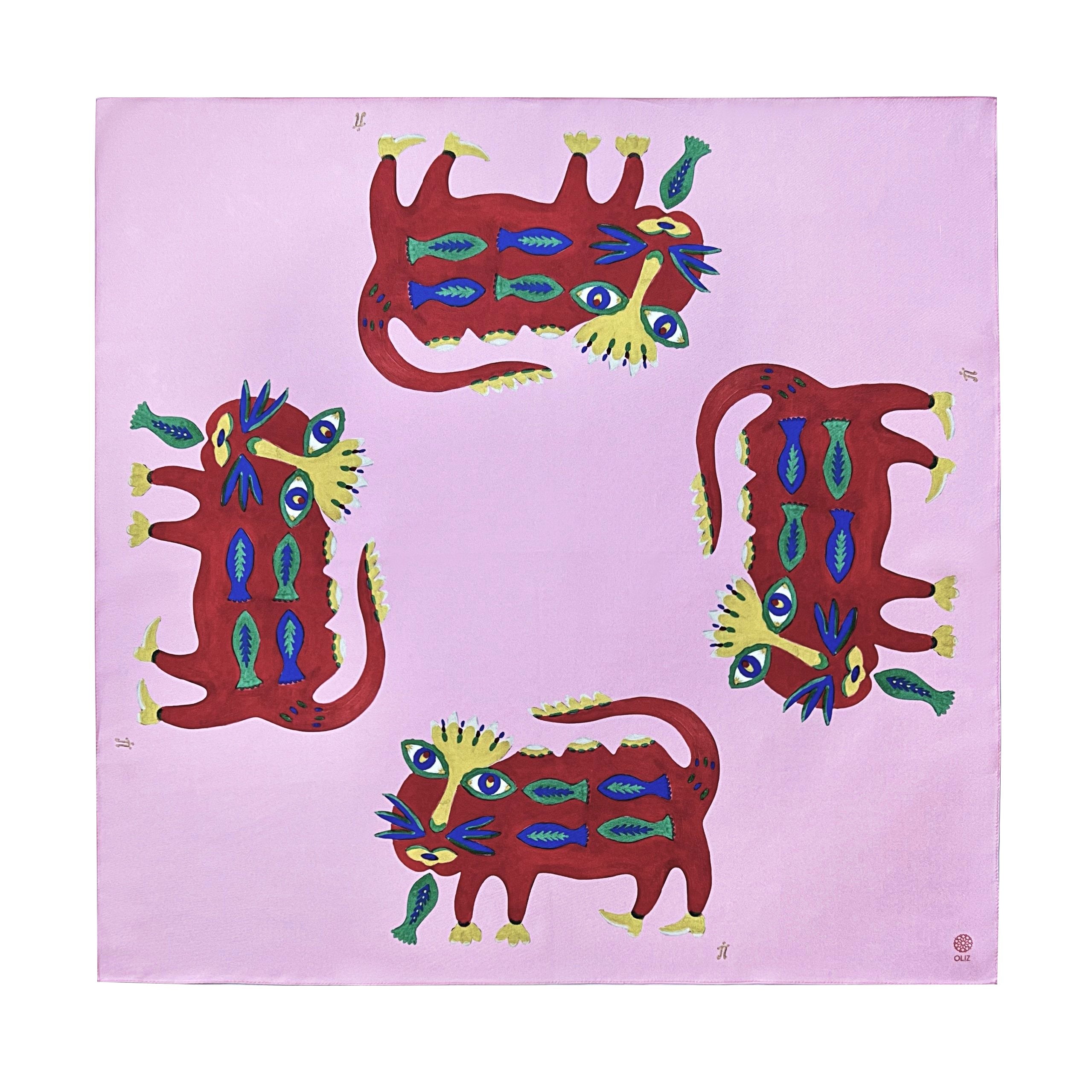 Cotton scarf "A good beast fell in love with a goldfish"