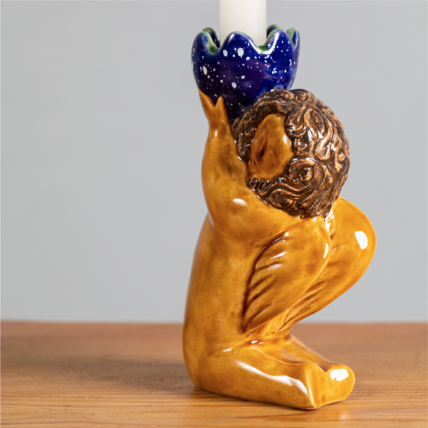 Candle holder «Angel with a cornflower»