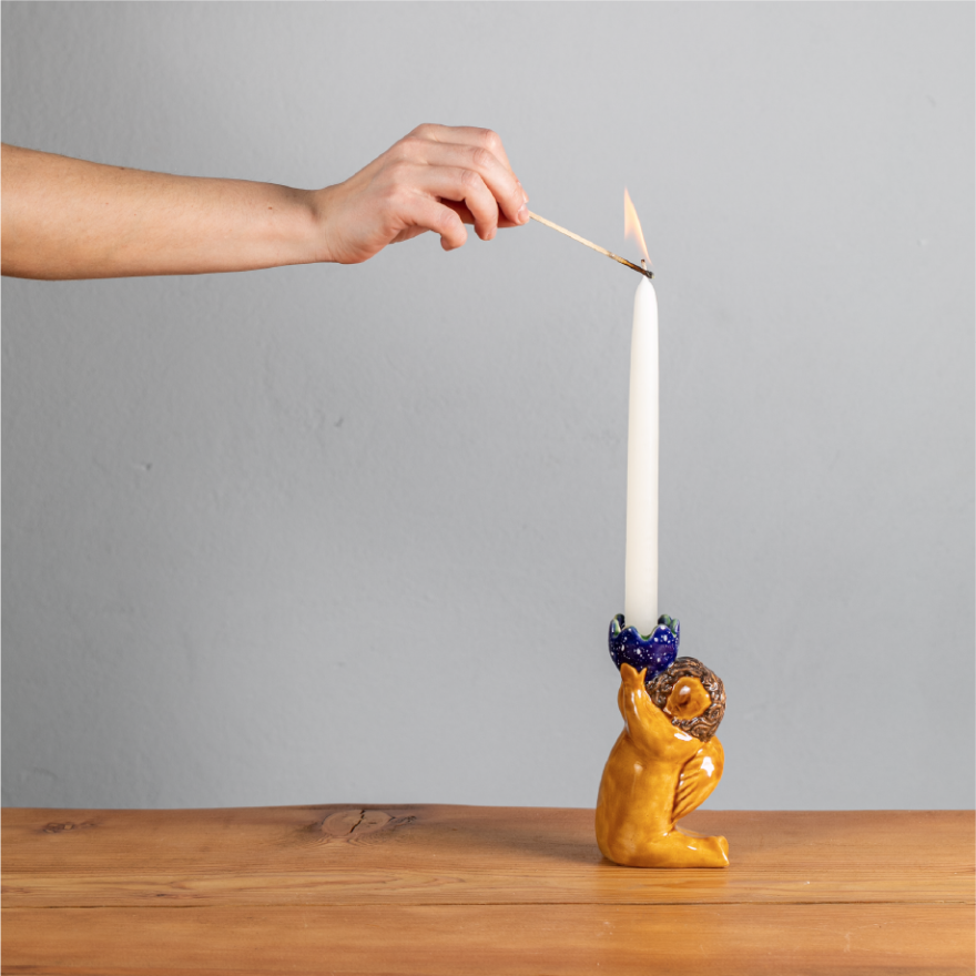 Candle holder «Angel with a cornflower»