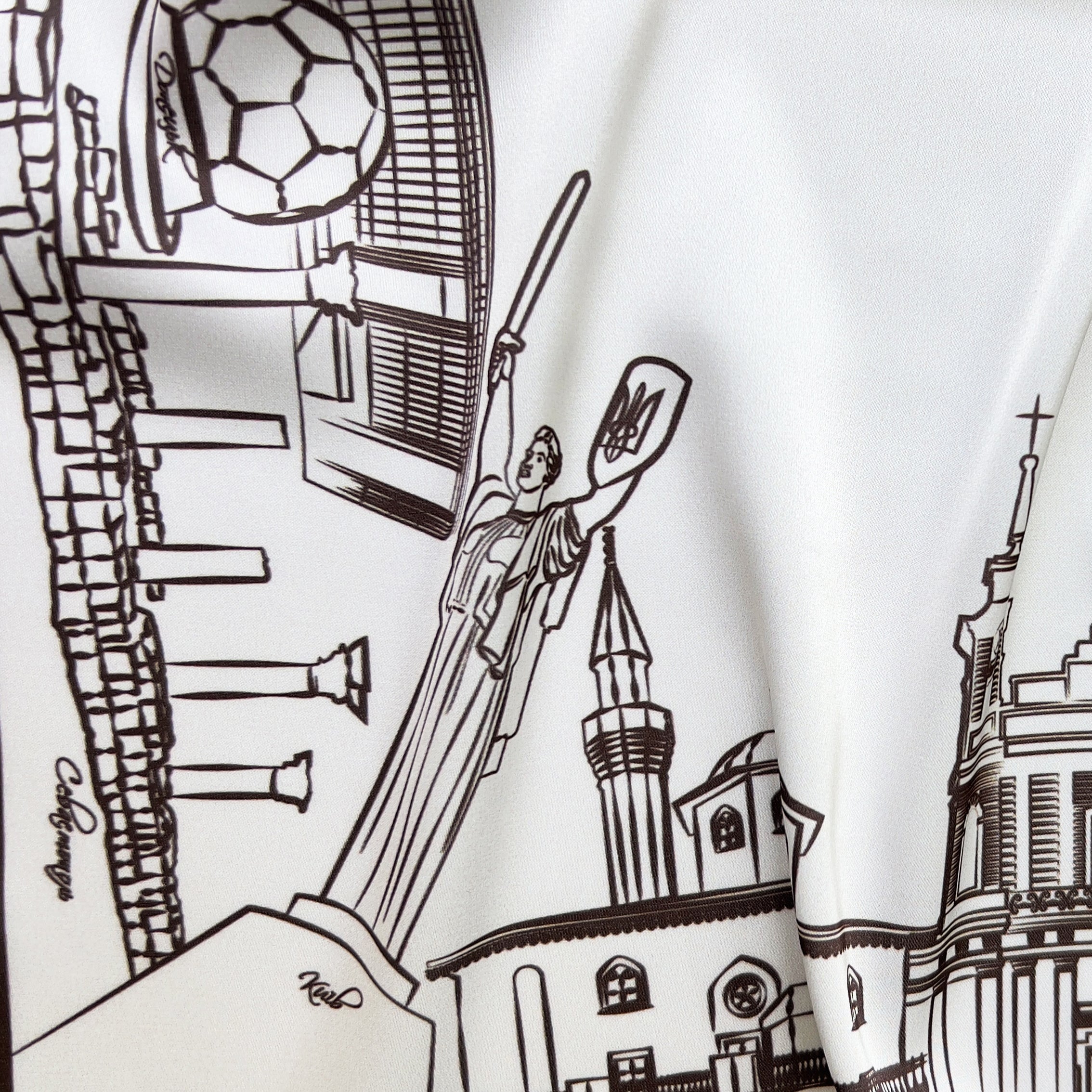 Scarf "Architectural Landmarks of Ukraine" (white)