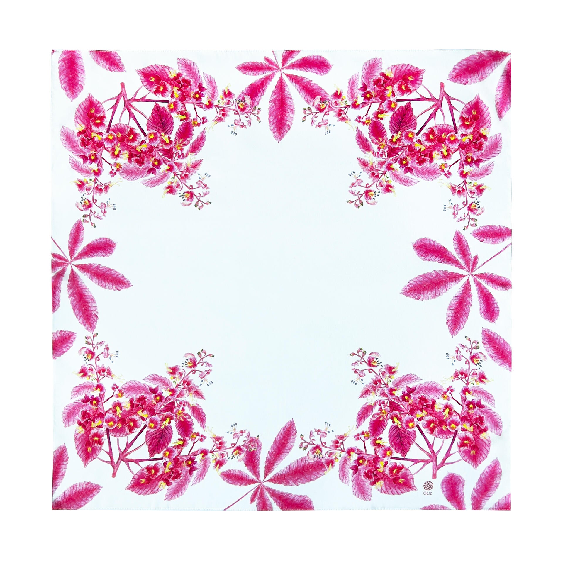 Silk scarf "Chestnuts" white