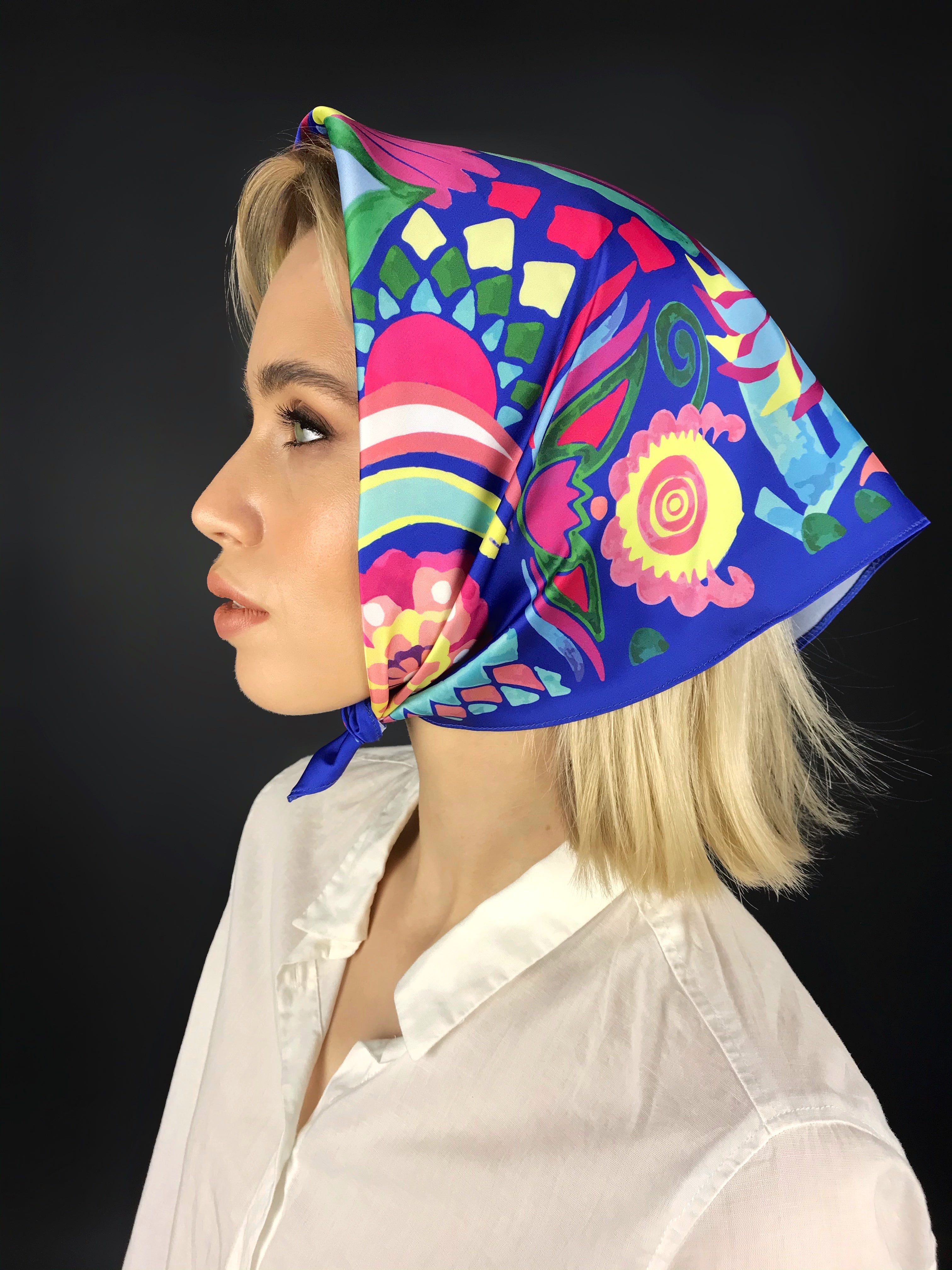 Silk scarf "Colorful Fantasy"