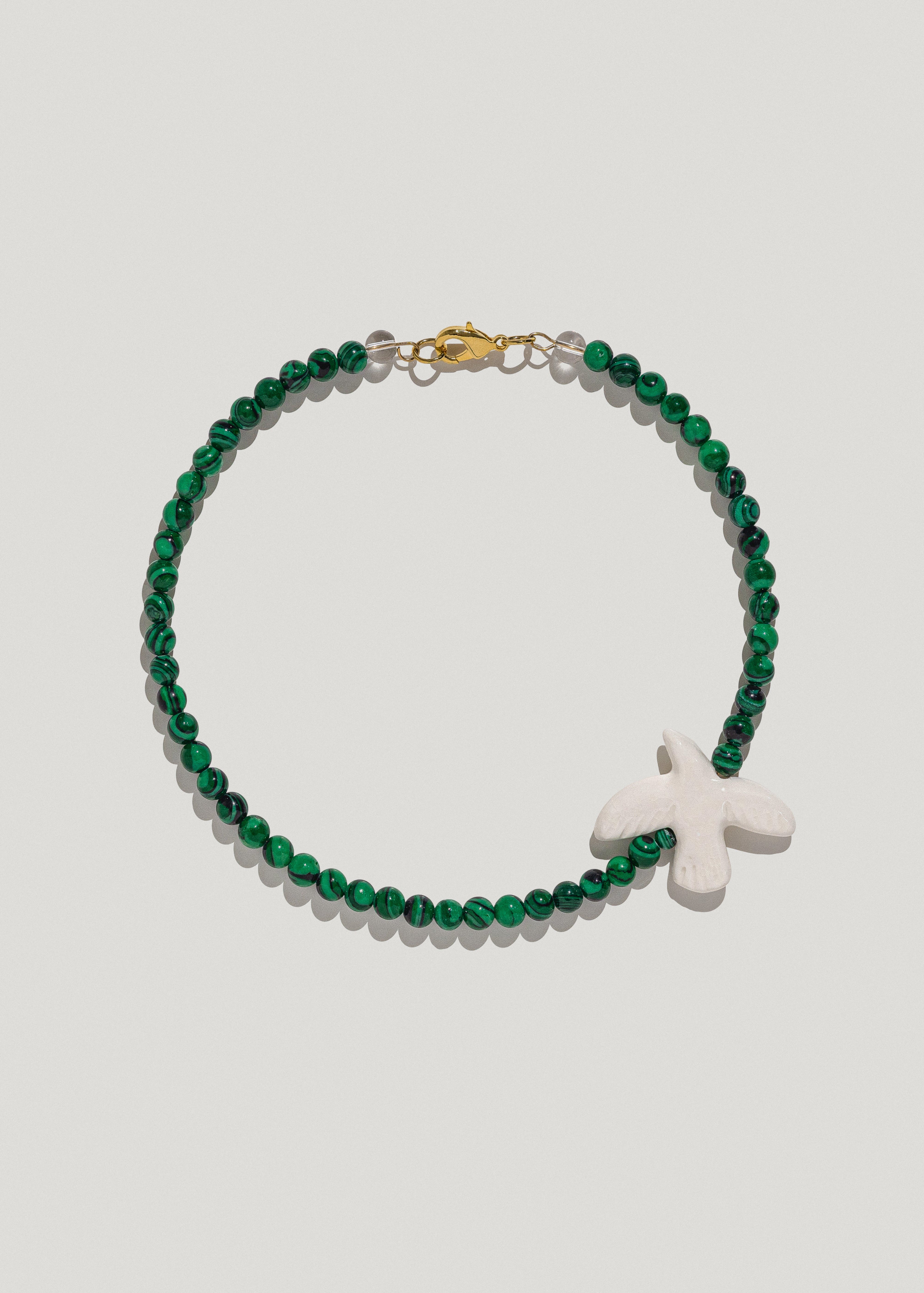 Necklace "Myrni" with malachite