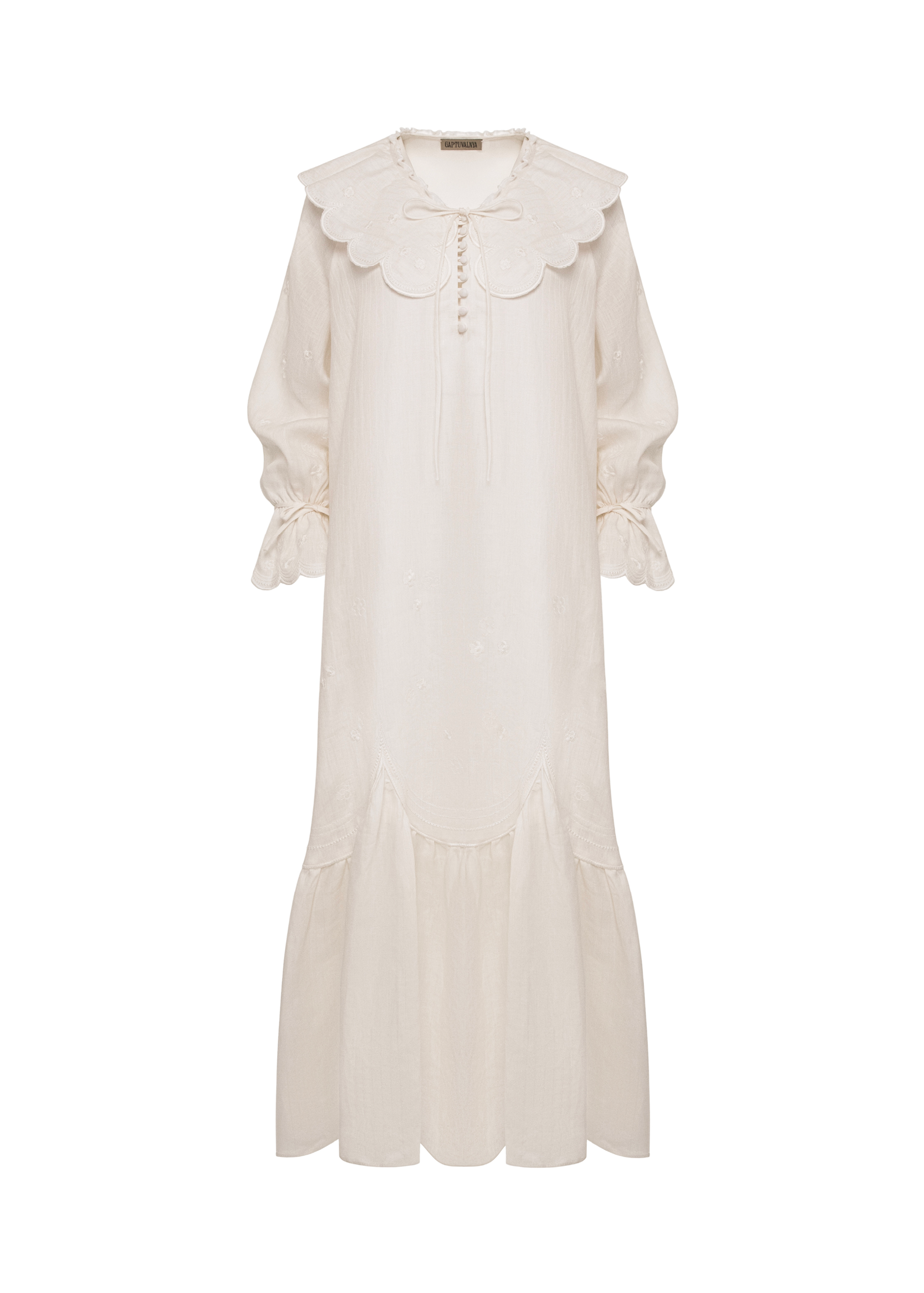 Dress “Ode” with white embroidery