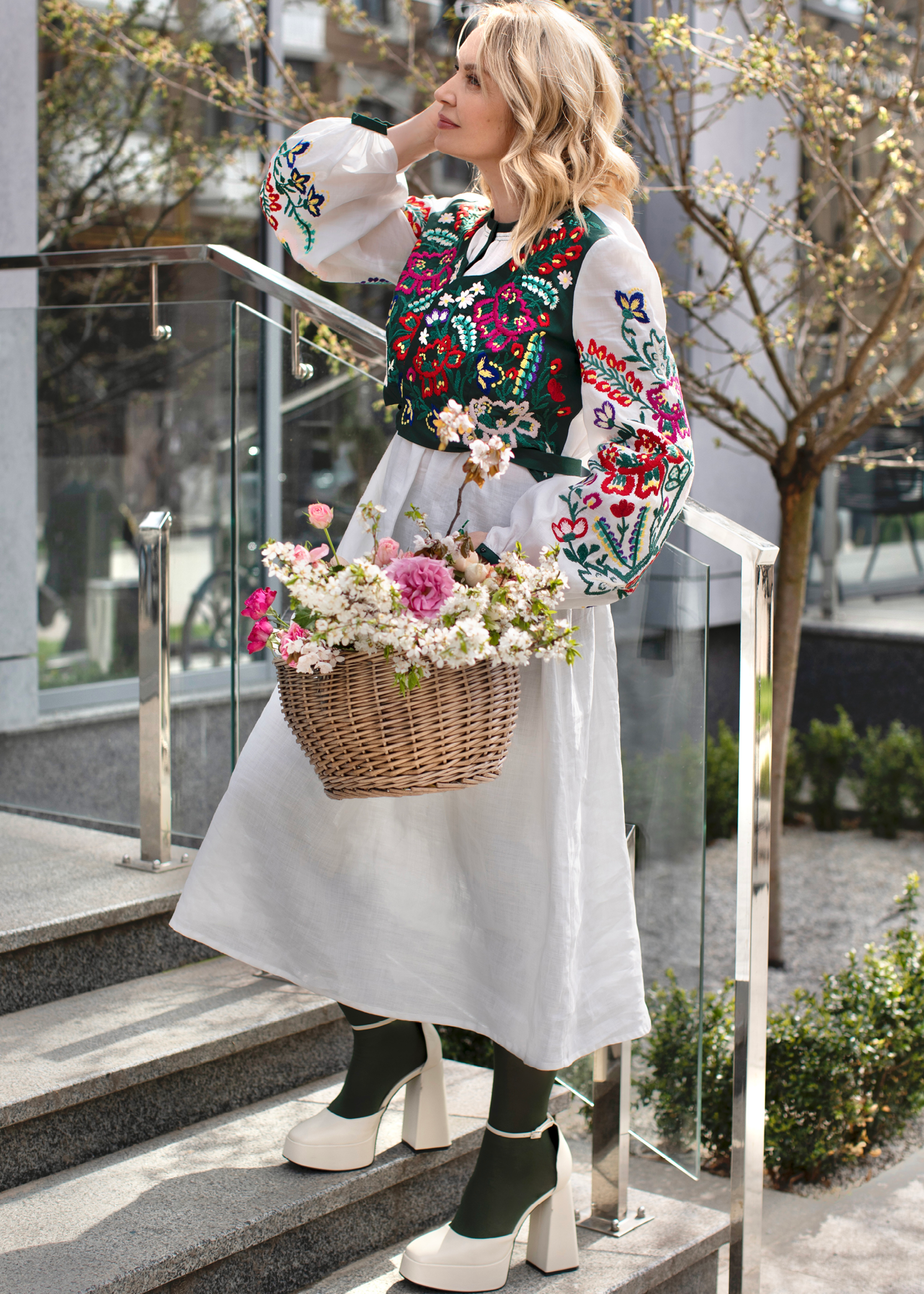 Dress with traditional embroidery “Opillia”