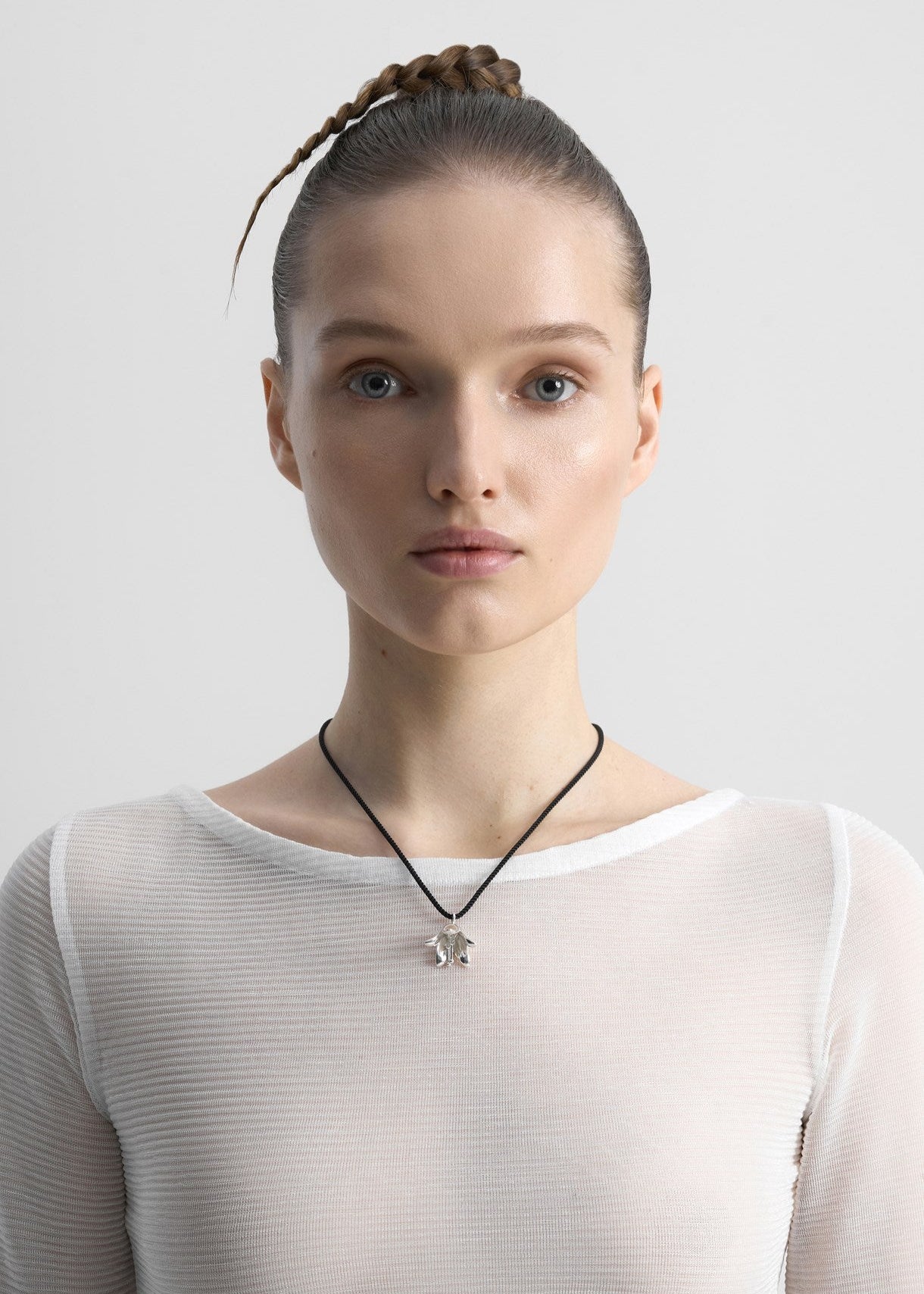 Necklace "Era" with silver polysk