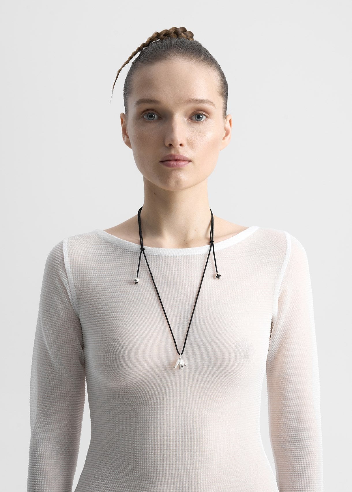 Necklace "Era" with silver polysk