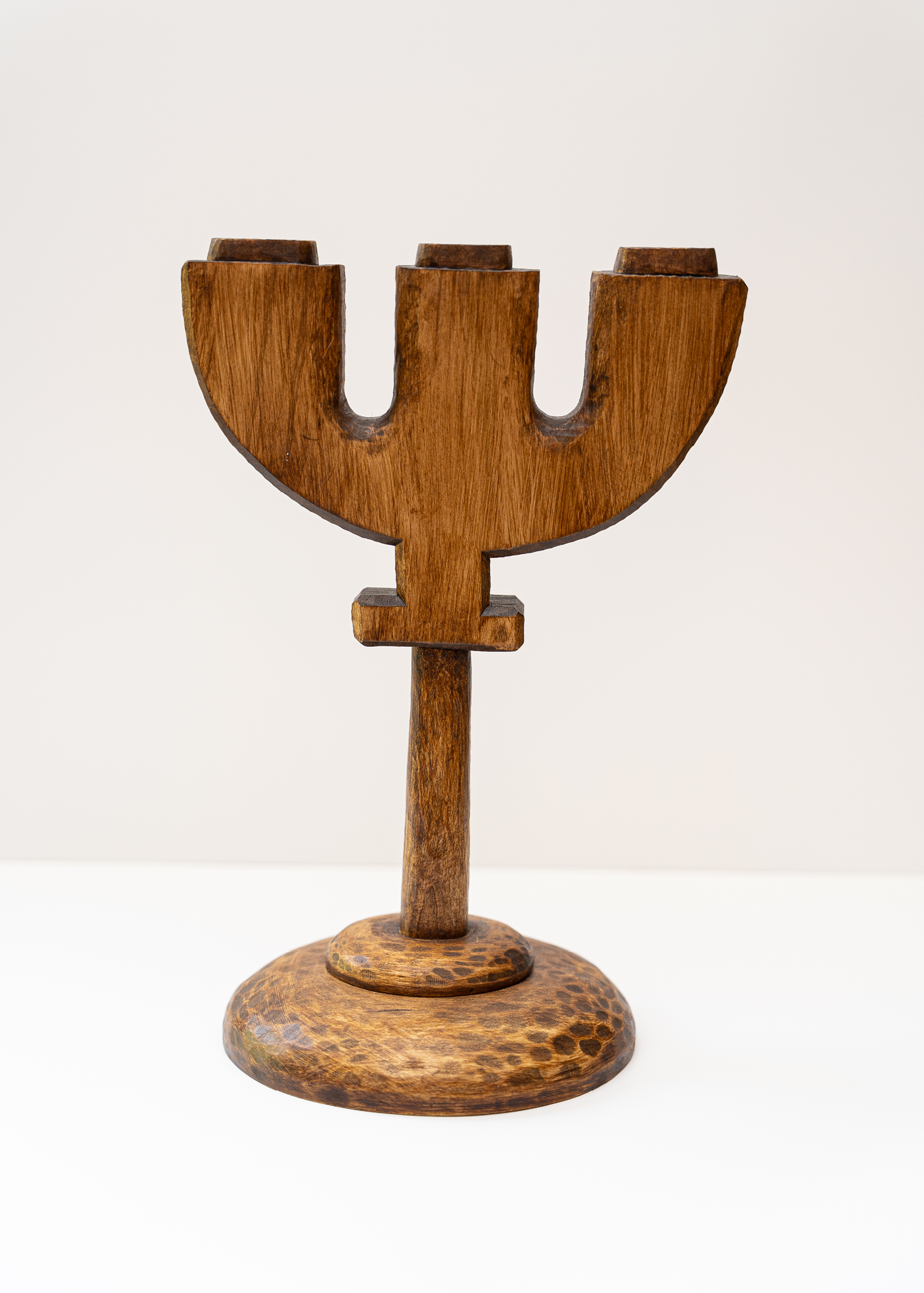 Geometric Trinity Candleholder (light wood)