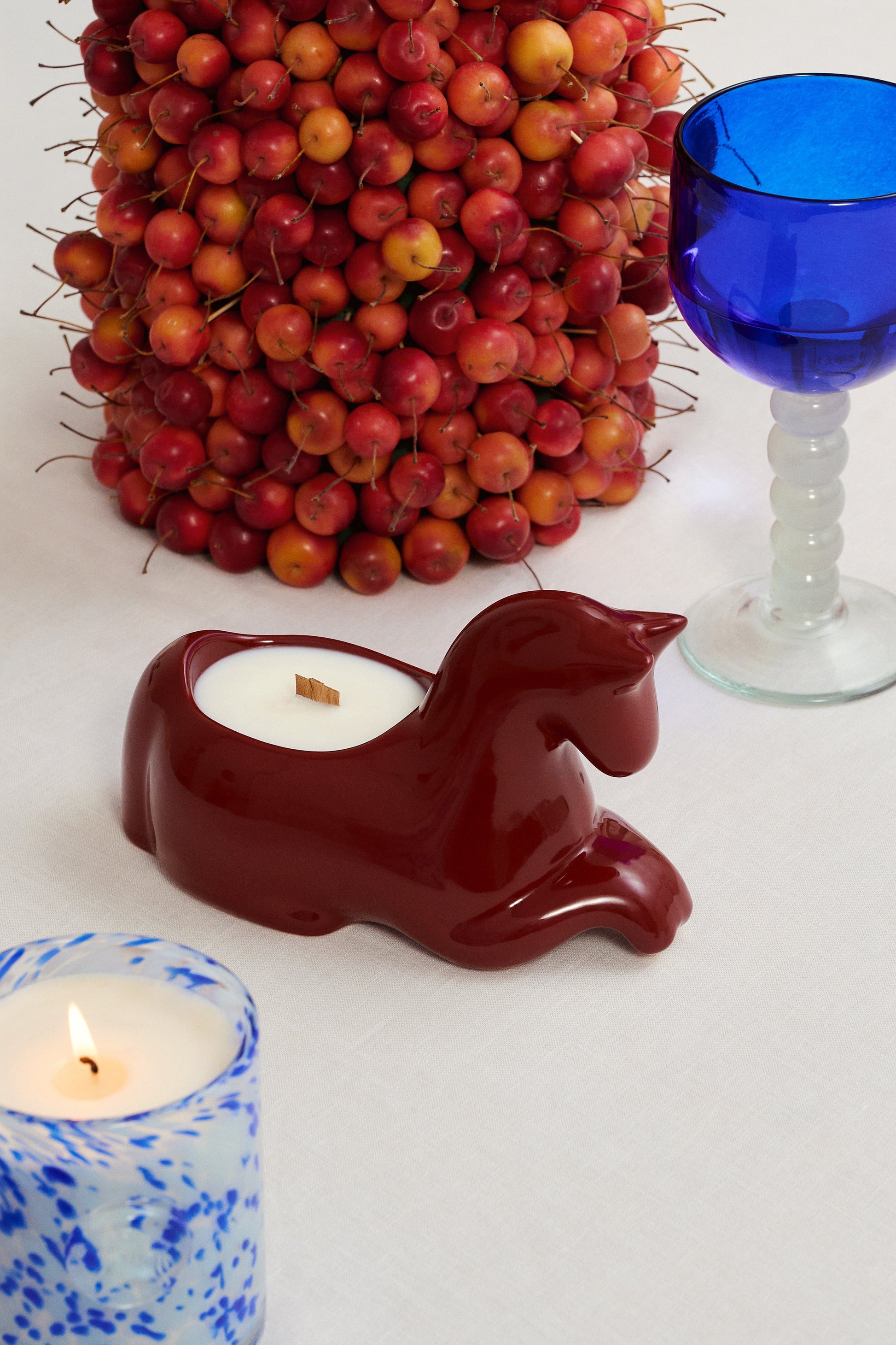 Konyk Candle in Burgundy