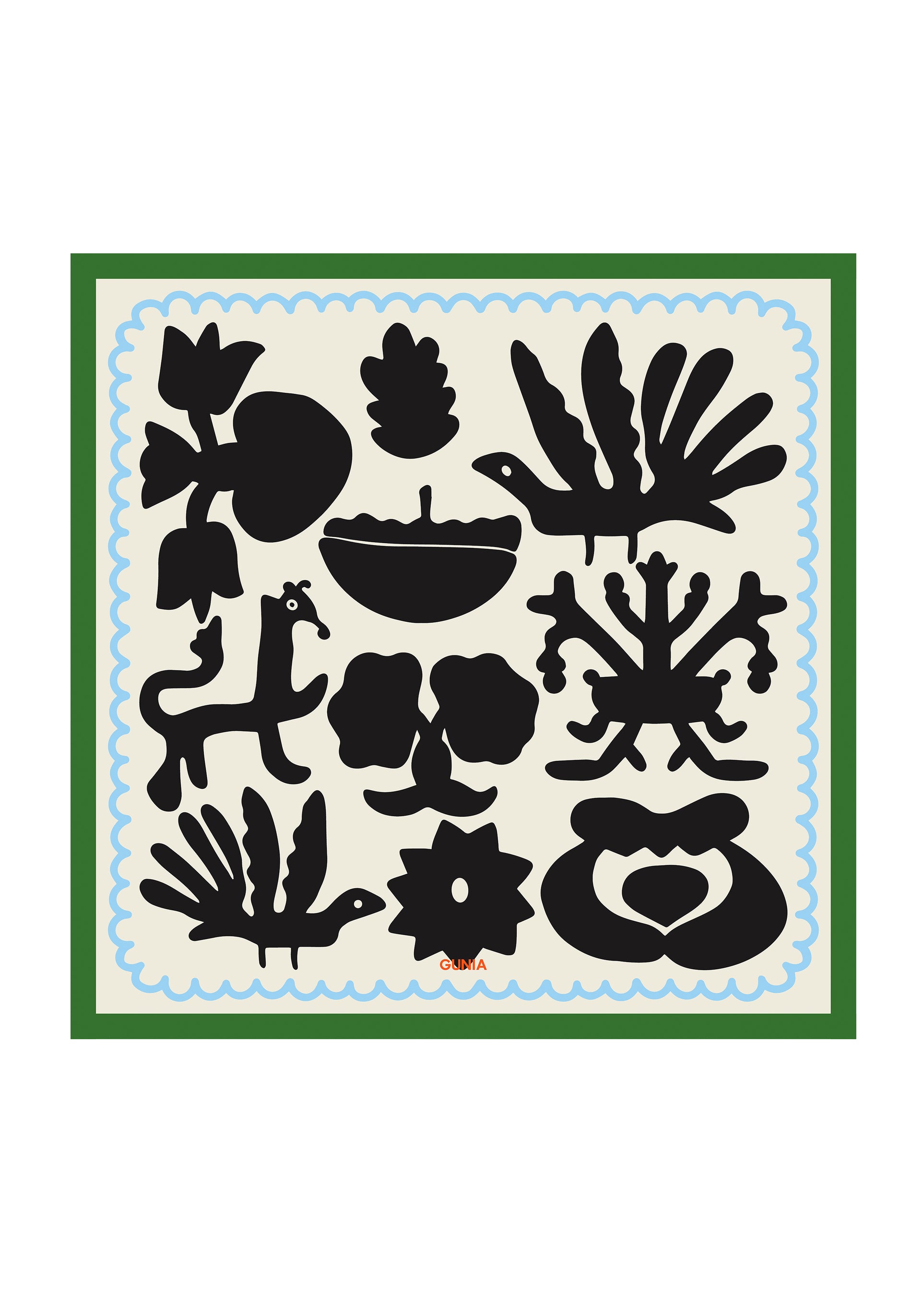 Silhouettes headscarf with a green trim