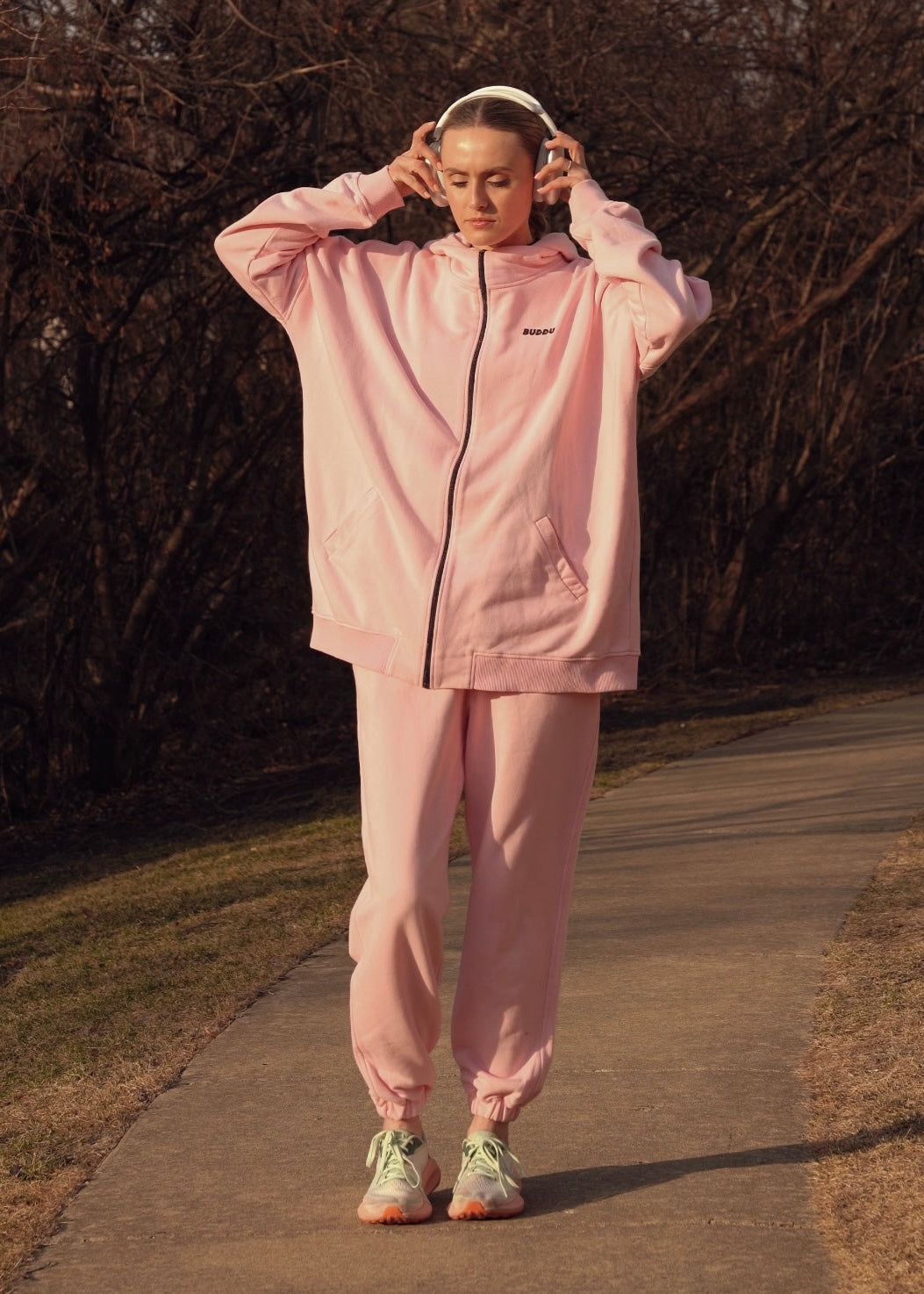 Suit with zip-hoodie "Pink"