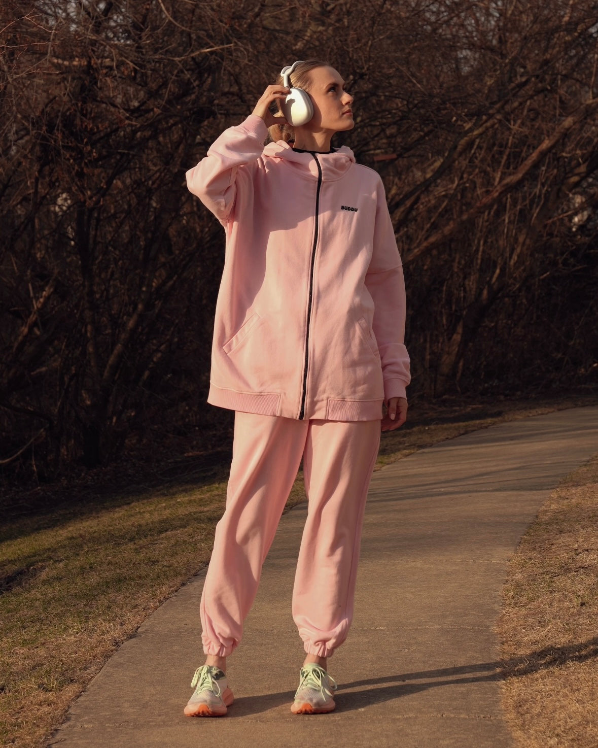 Suit with zip-hoodie "Pink"