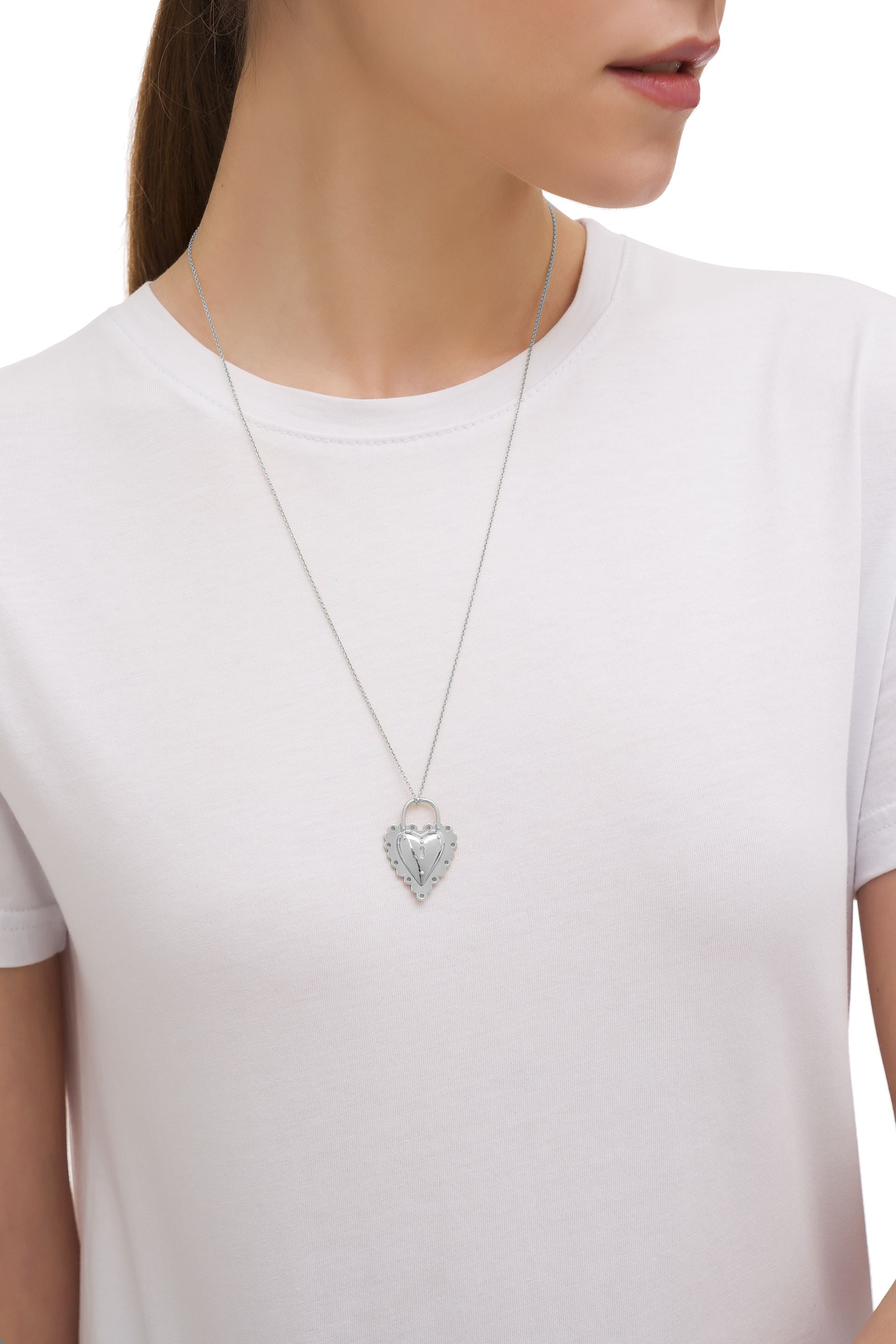 Open Heart Silver Pendant