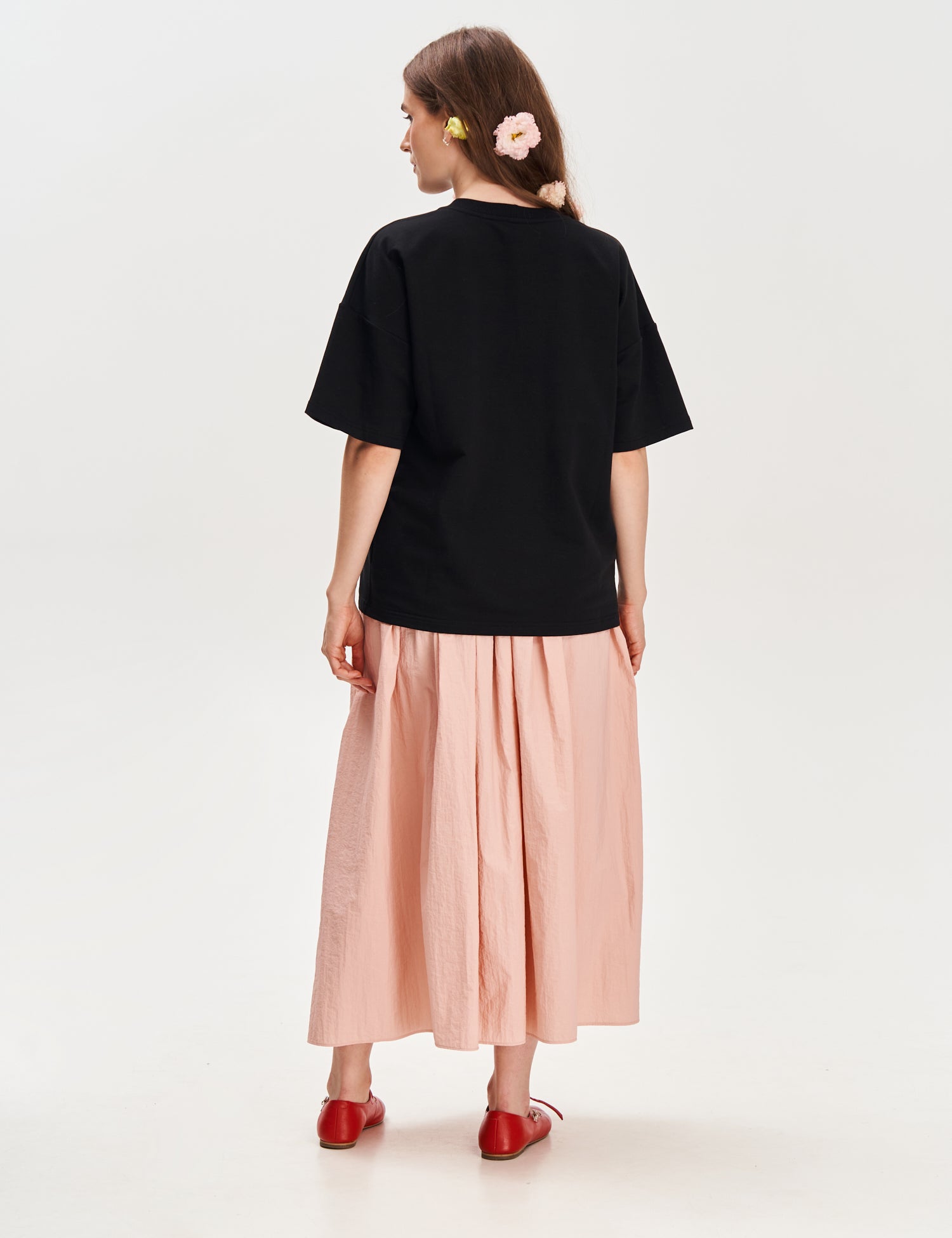"In the Magic Garden" Embroidered T-shirt, Black