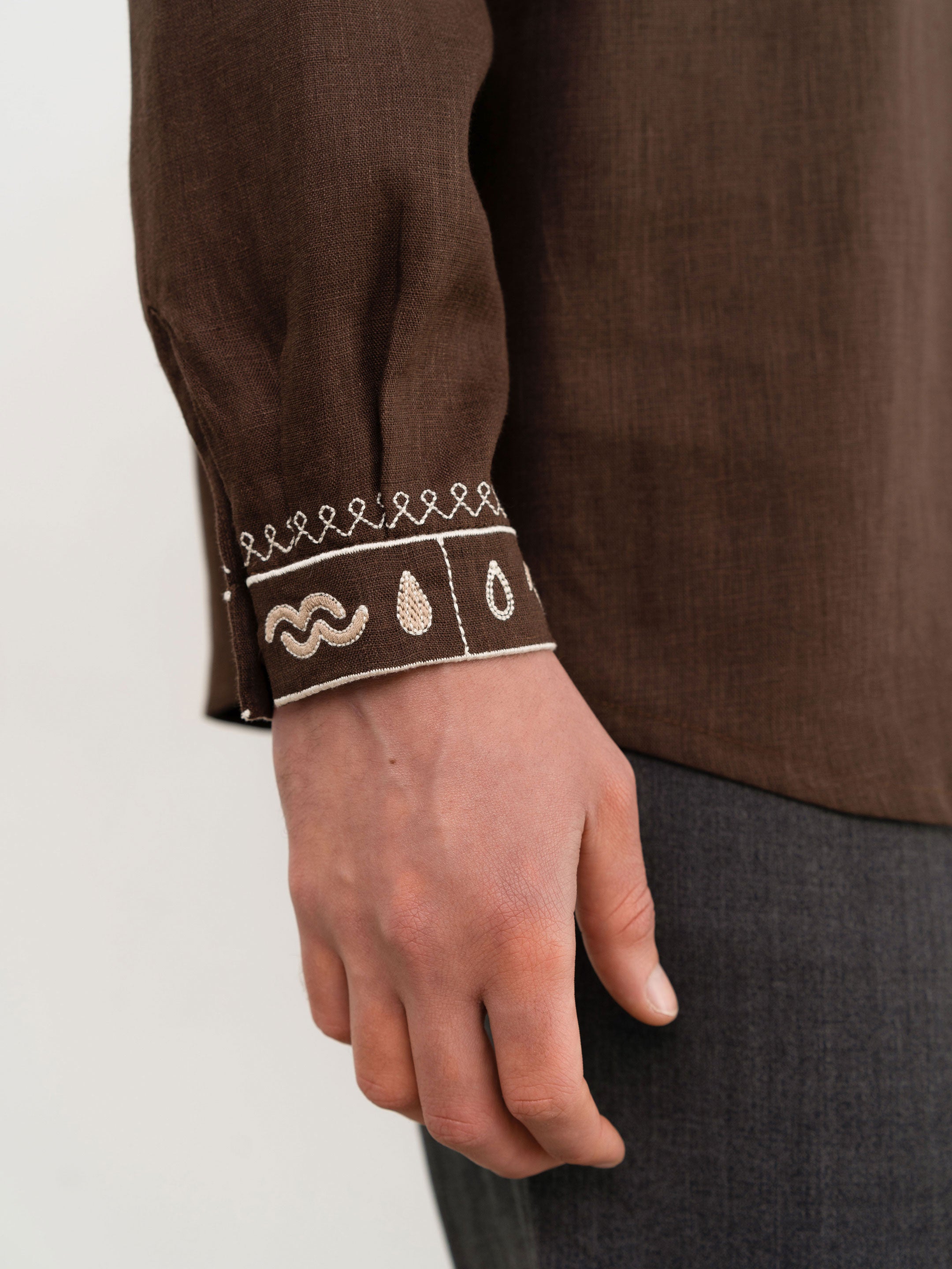 Men's shirt with removable ribbon "Ivasyk"