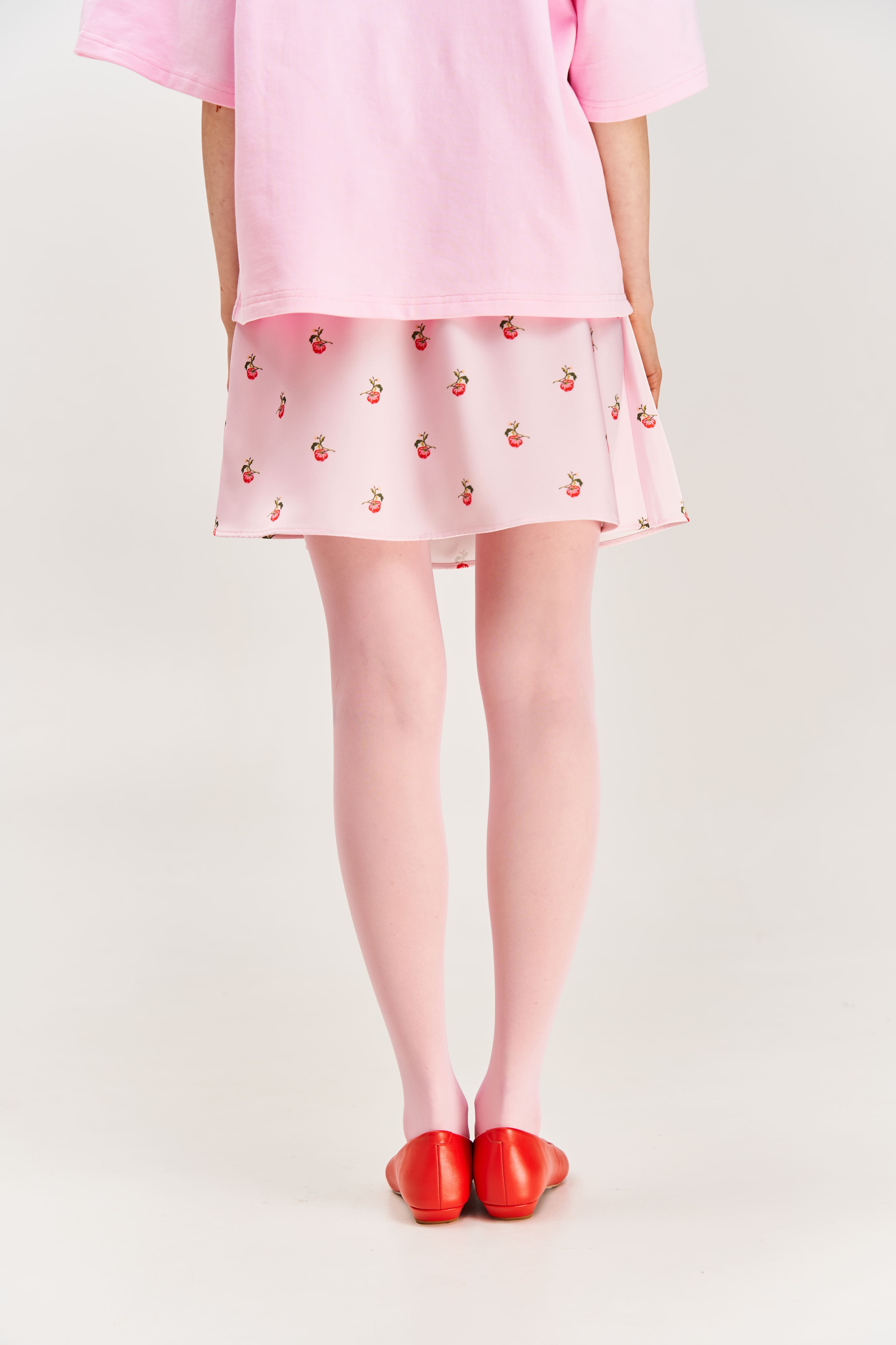 "Kherson Tomatoes" Printed Mini Skirt, Pink