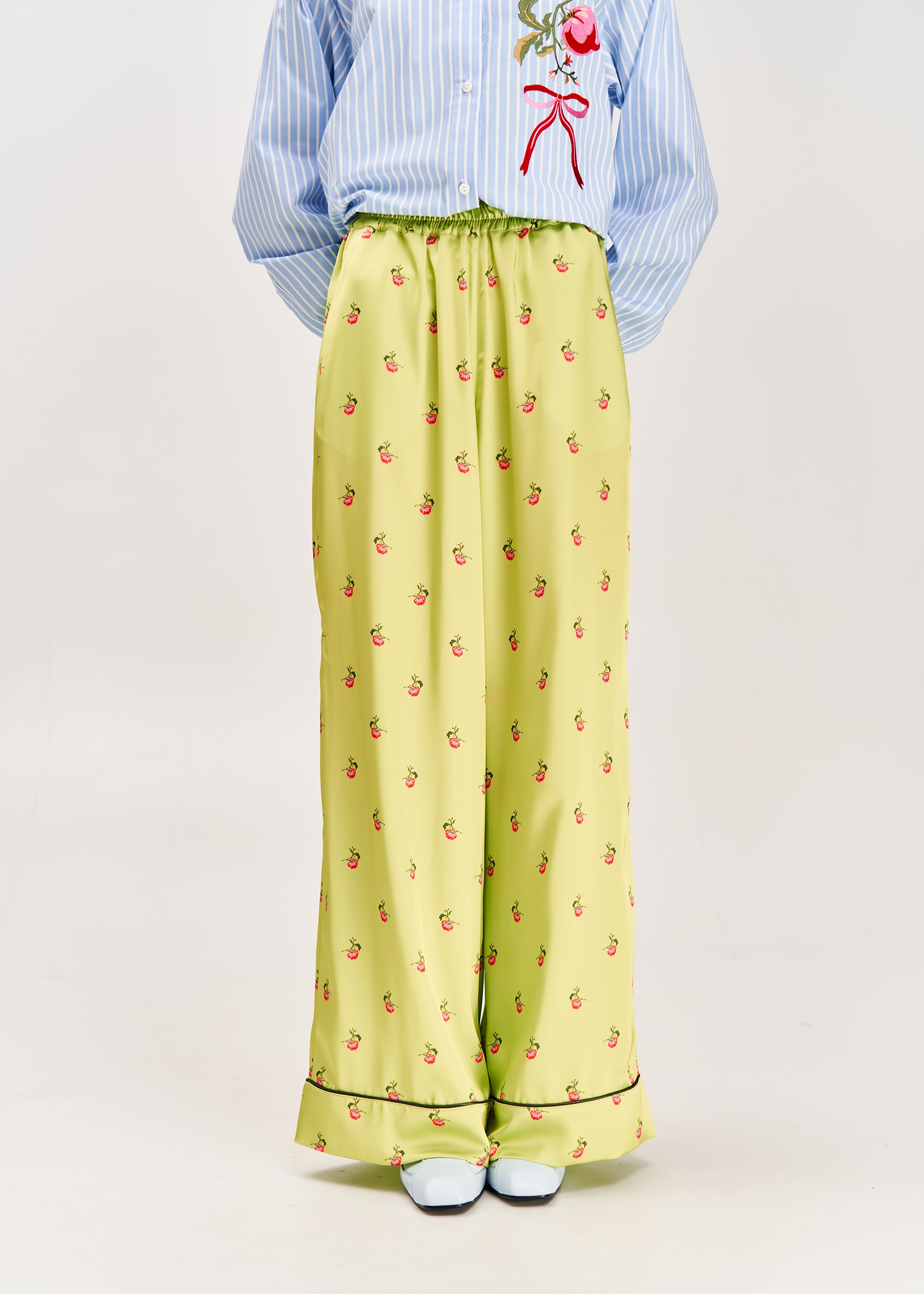 "Kherson Tomatoes" Printed Pants, Green