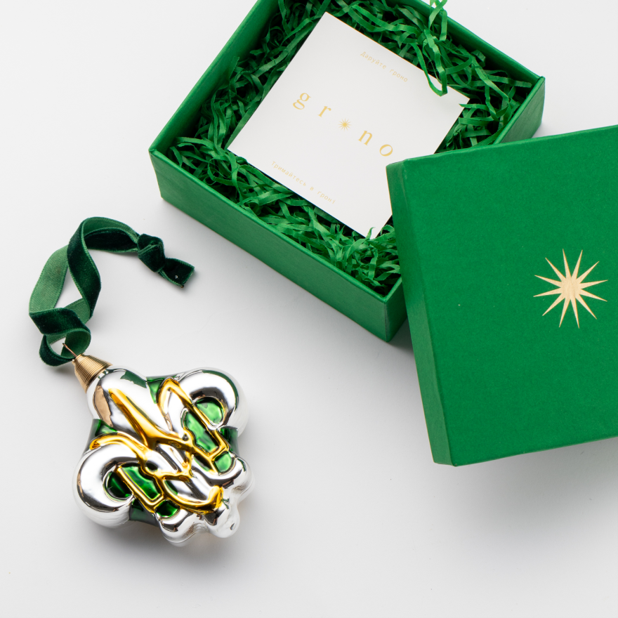 Hand-painted glass ornament «Lily»