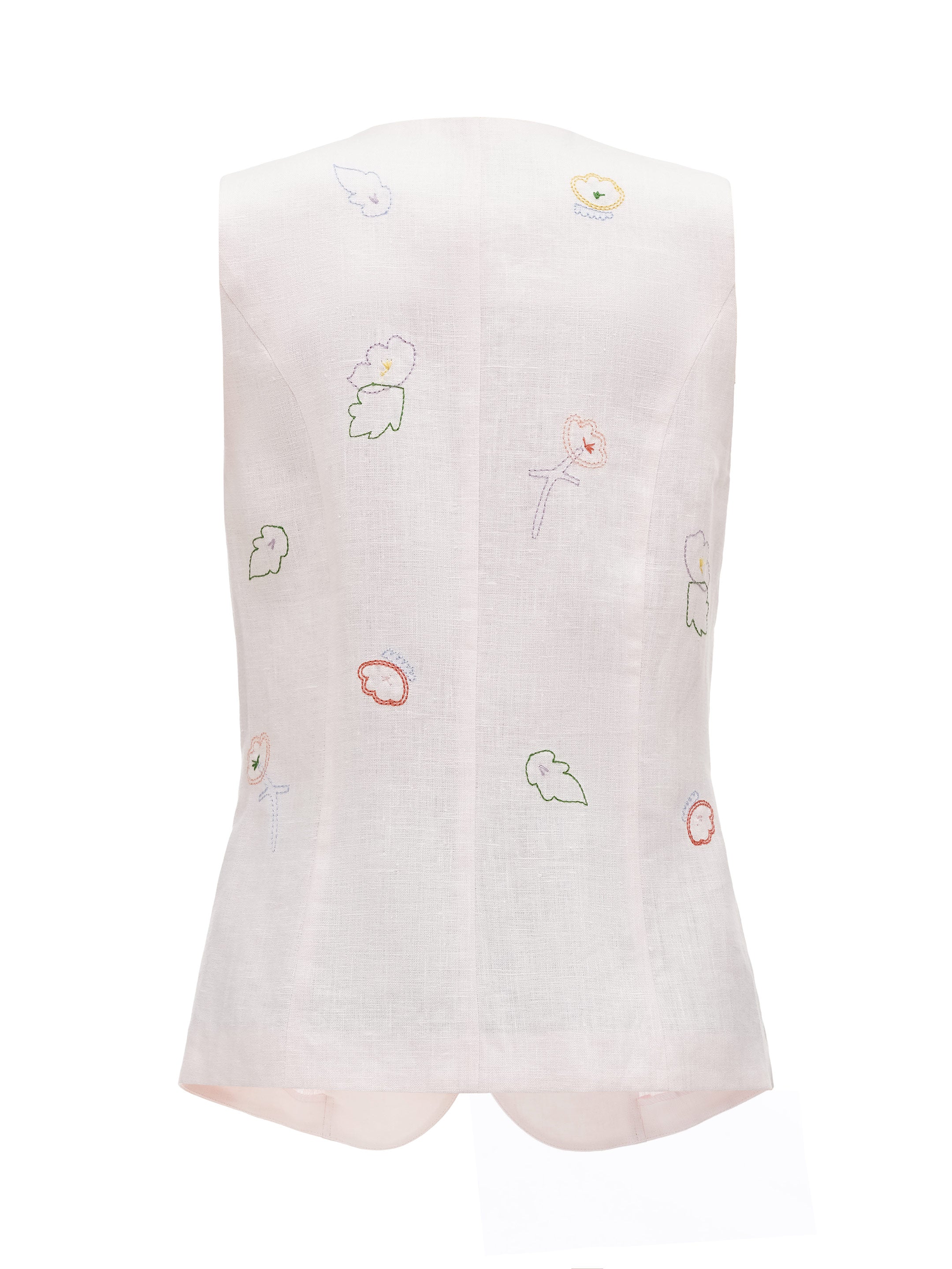 Light pink linen embroidered vest "Agrus"