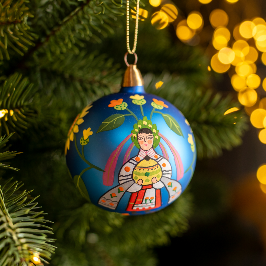 Glass christmas ball «Palianytsia»