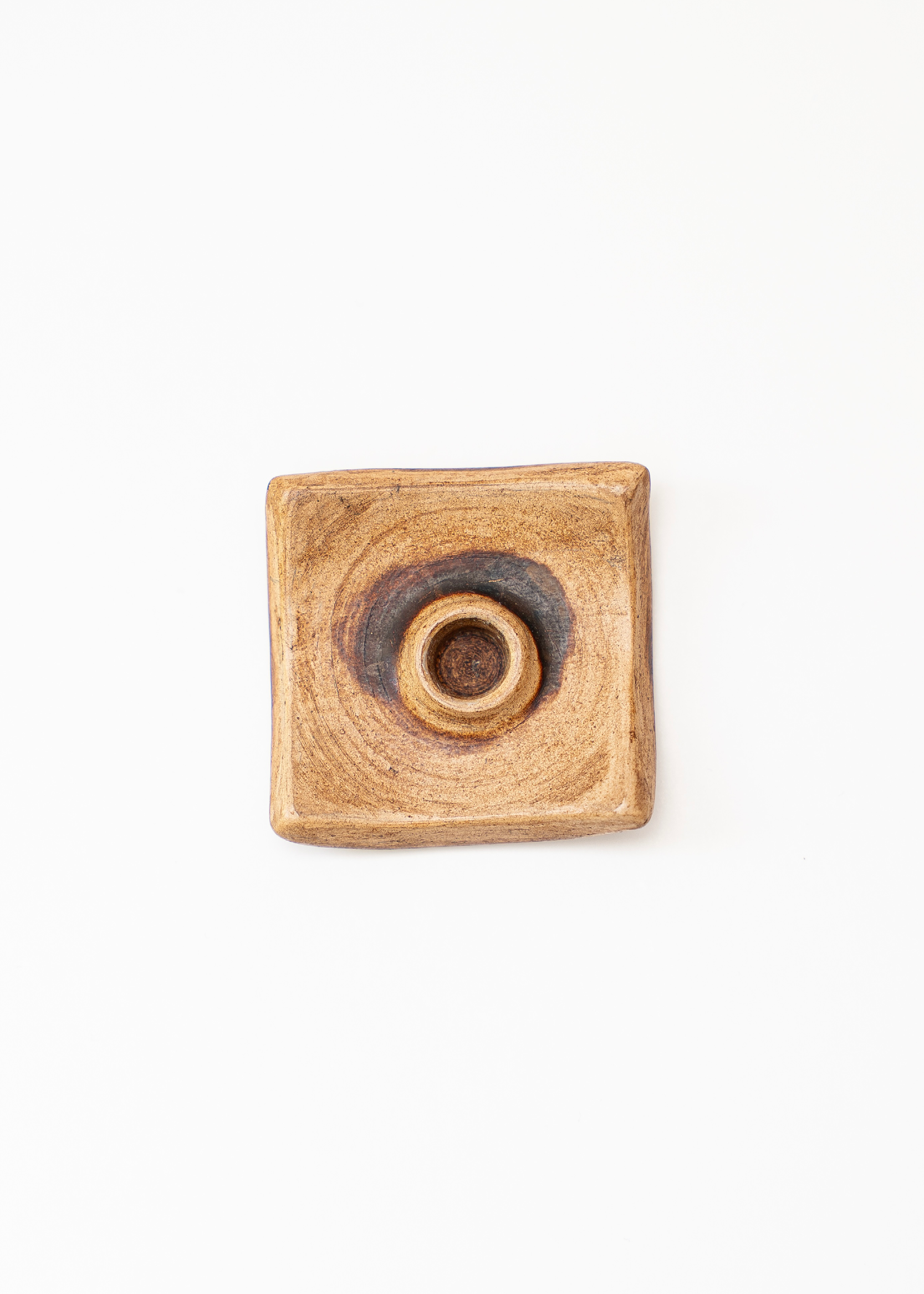 Rectangular low ceramic candle holder