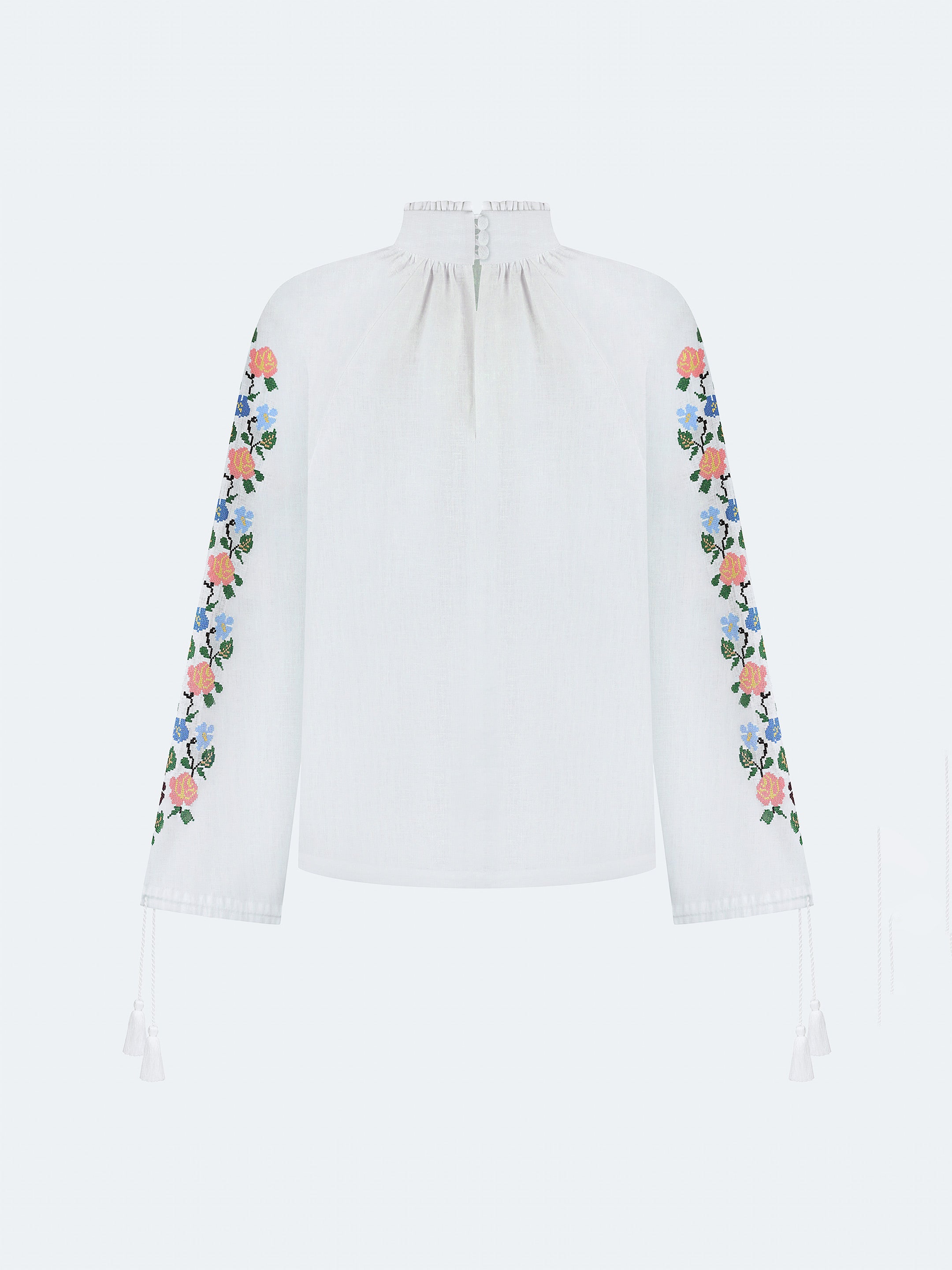 Linen shirt with floral ornament "Bouquet"