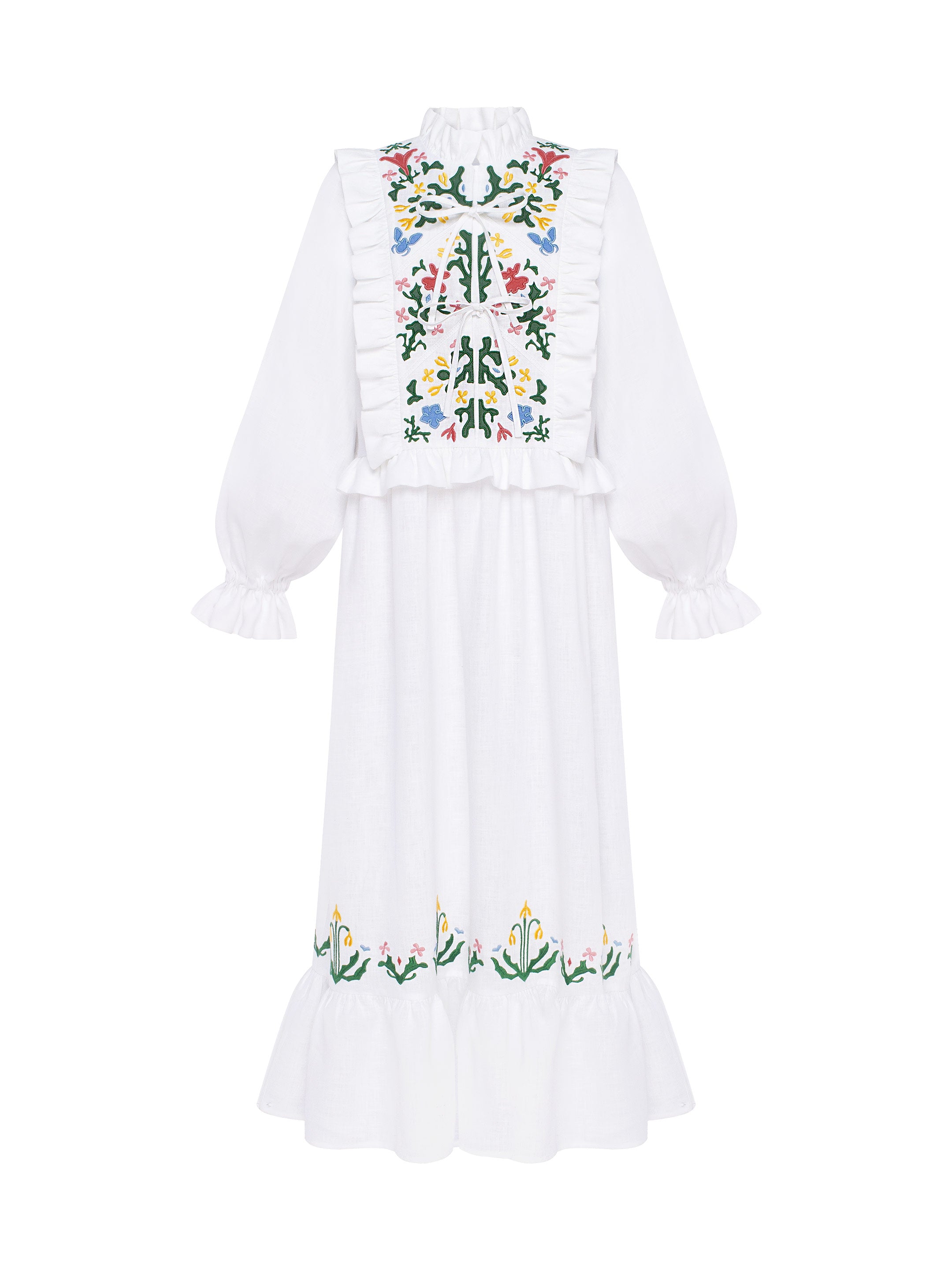 Long white dress "Lastivka"