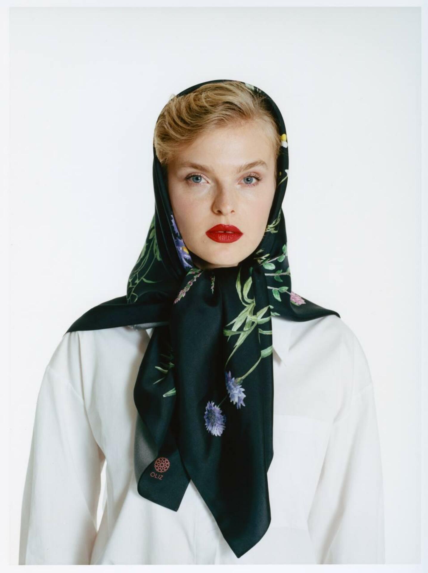 Silk scarf "Botany"