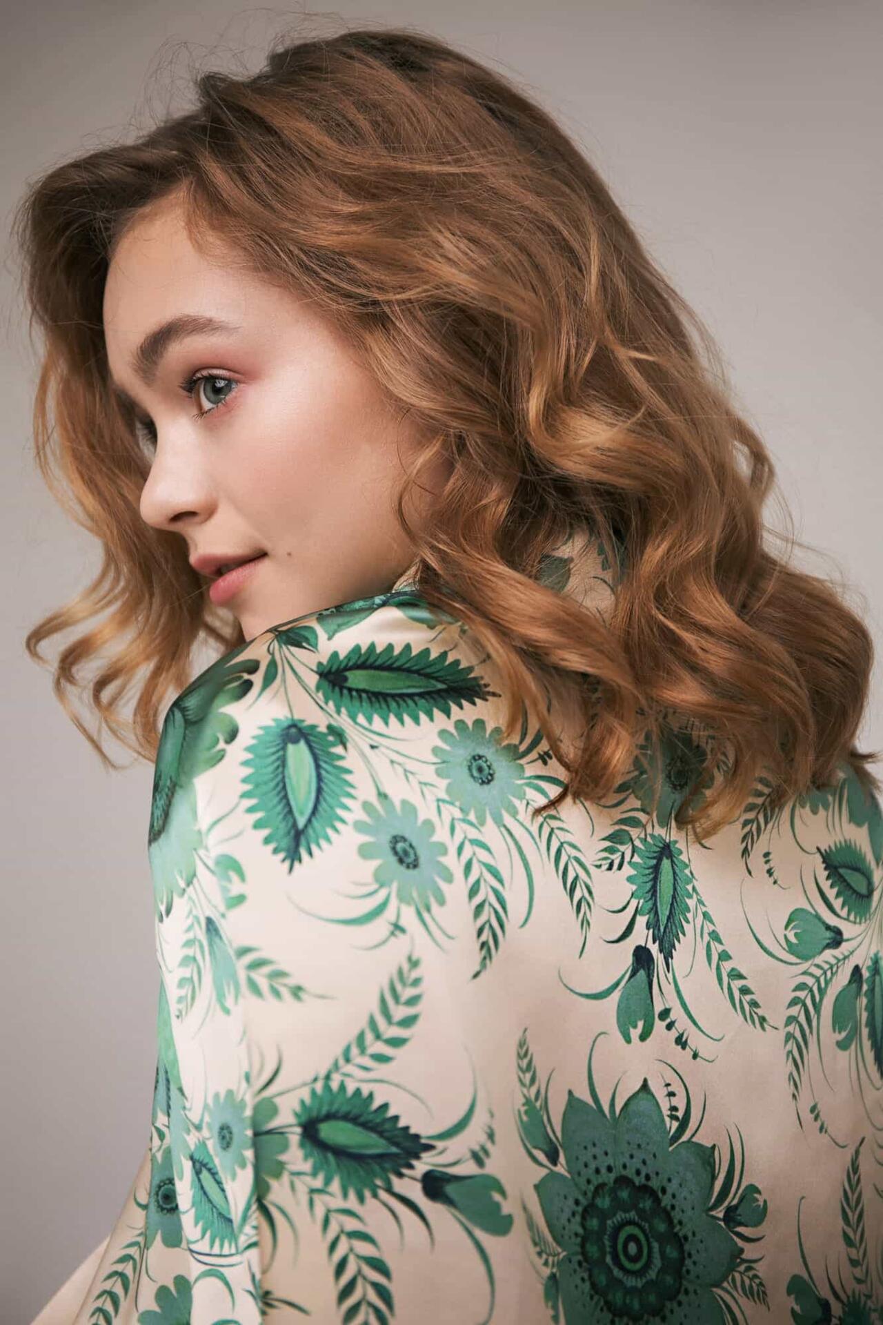Silk scarf "Emerald"