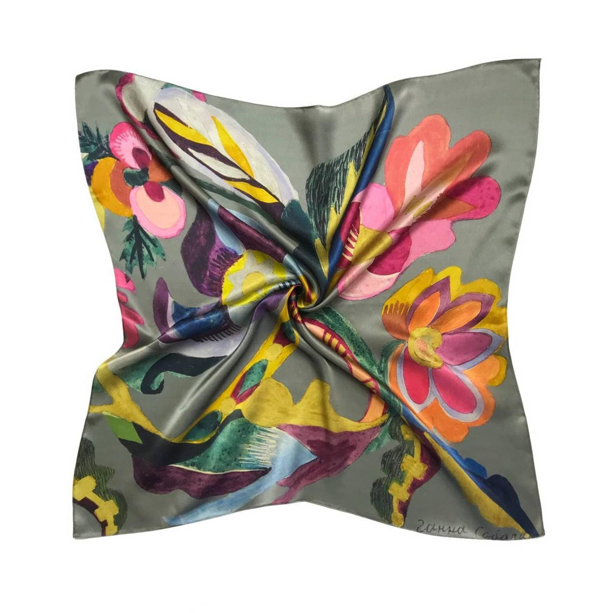 Silk scarf "Evening lights"