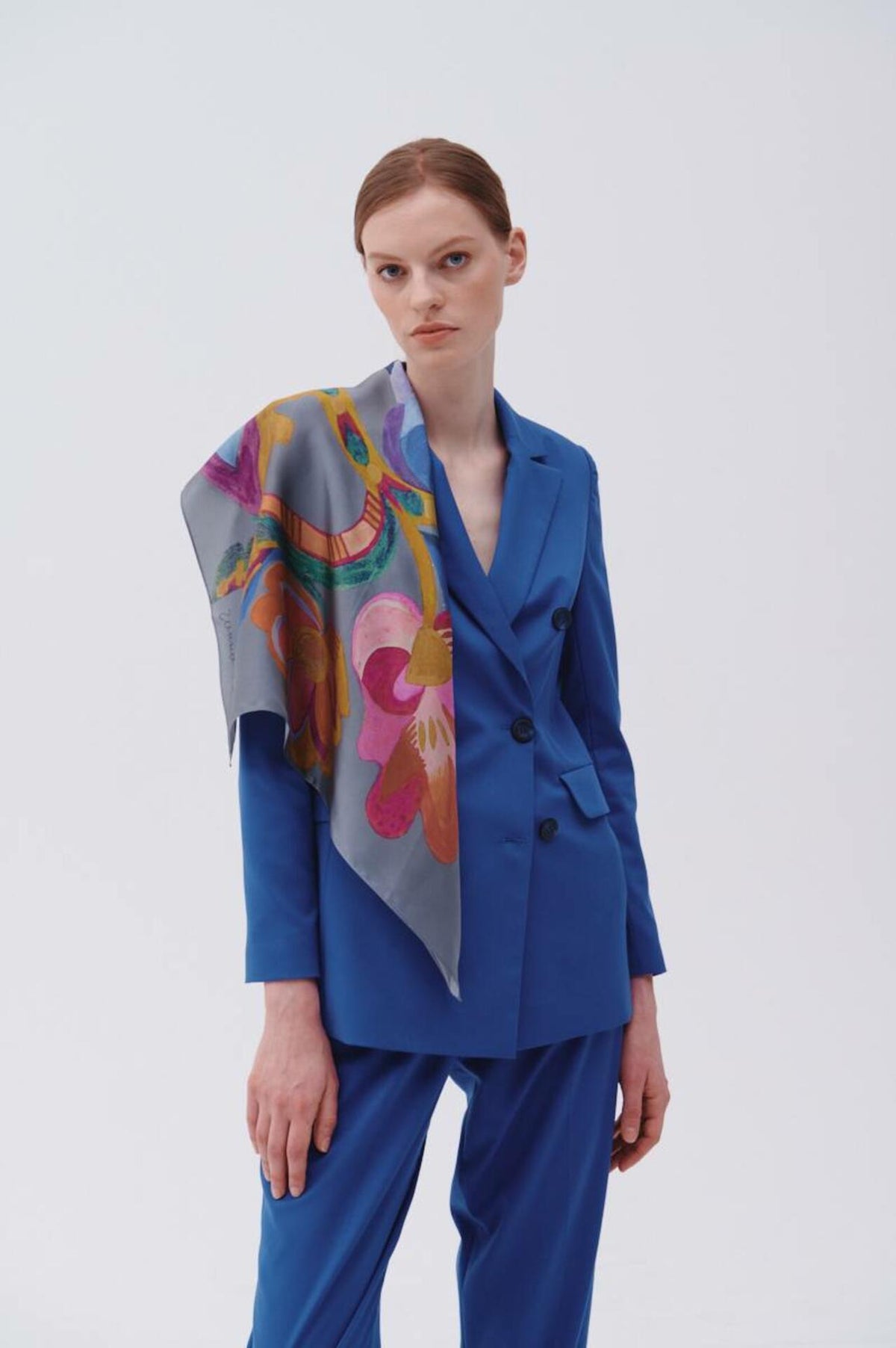 Silk scarf "Evening lights"