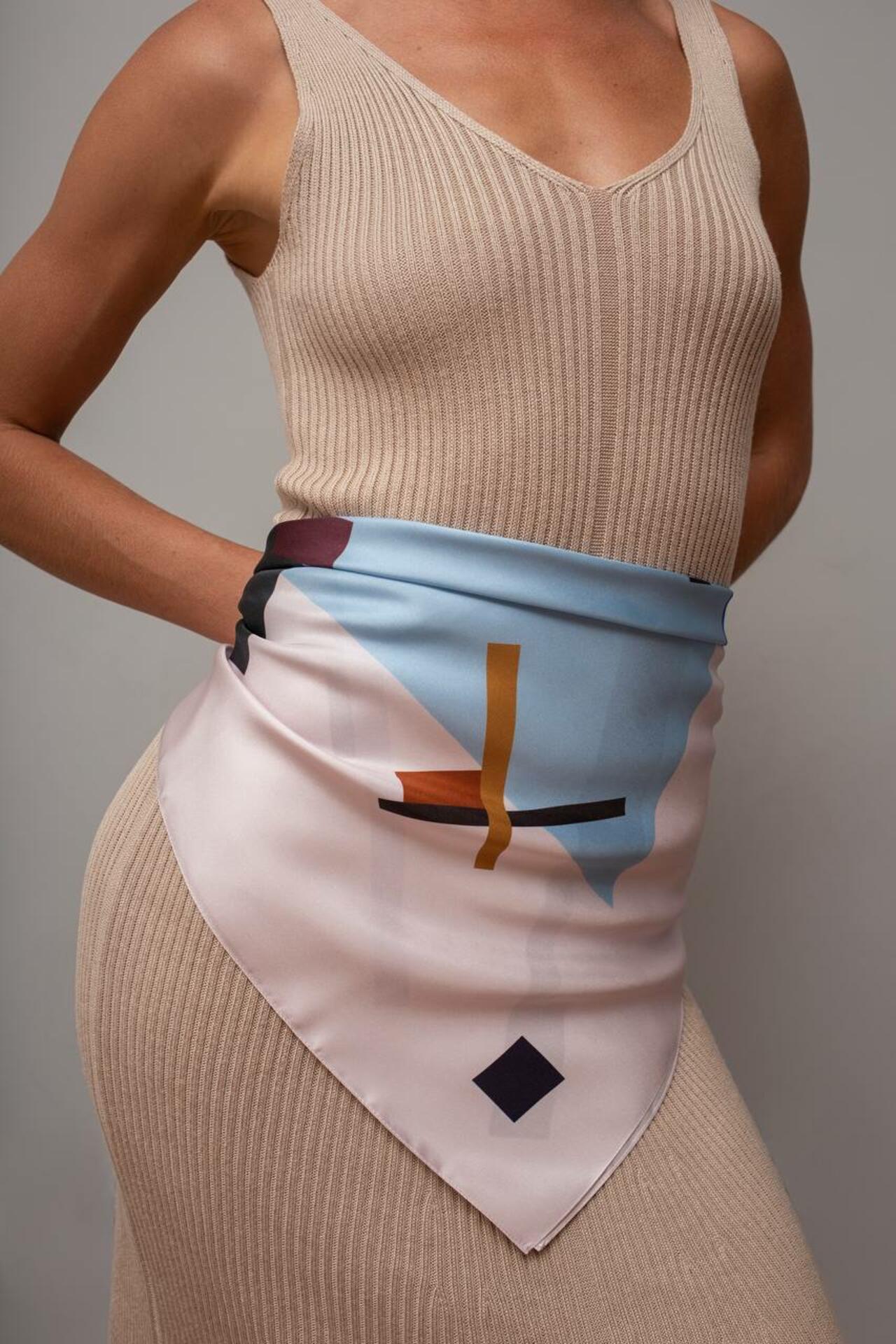 Silk scarf “Suprematist composition 1”