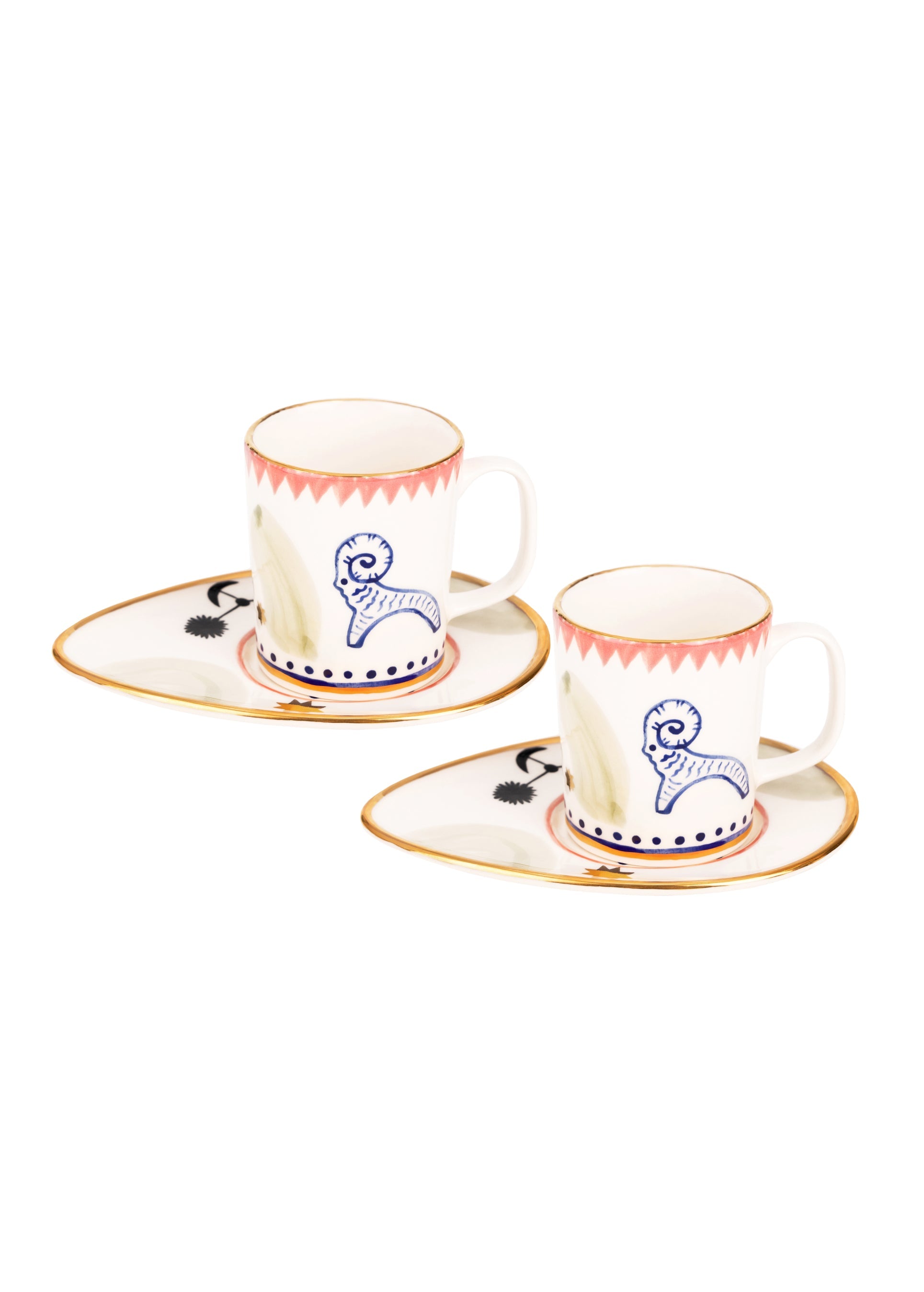 Coffee Mugs and Saucers Set "Vesna"