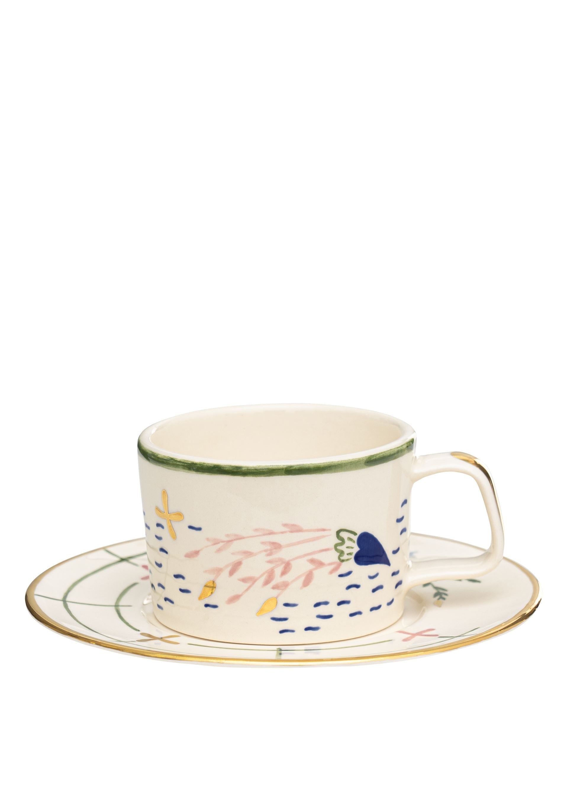 Набір чайних чашок і блюдець. Ставок