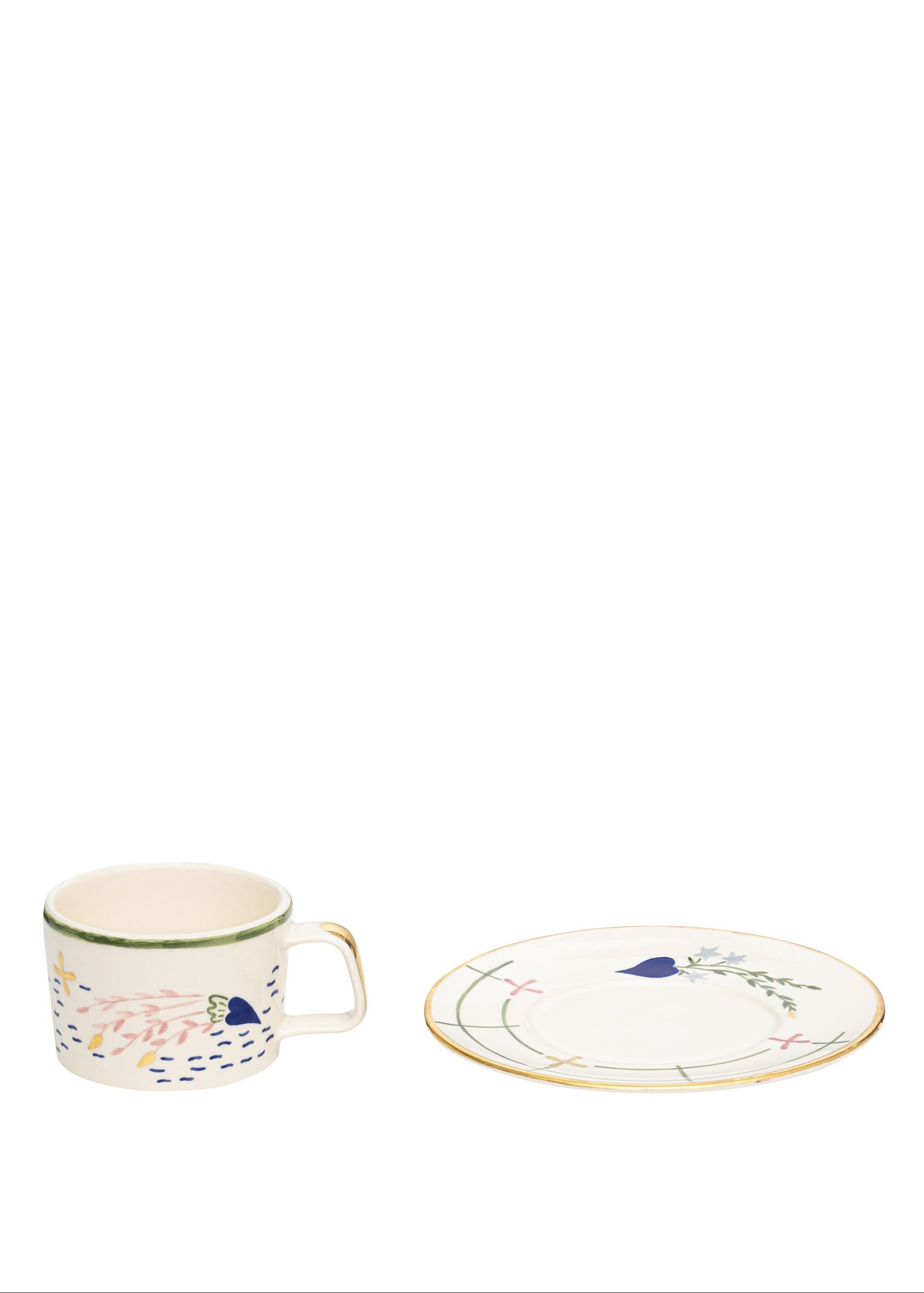 Набір чайних чашок і блюдець. Ставок