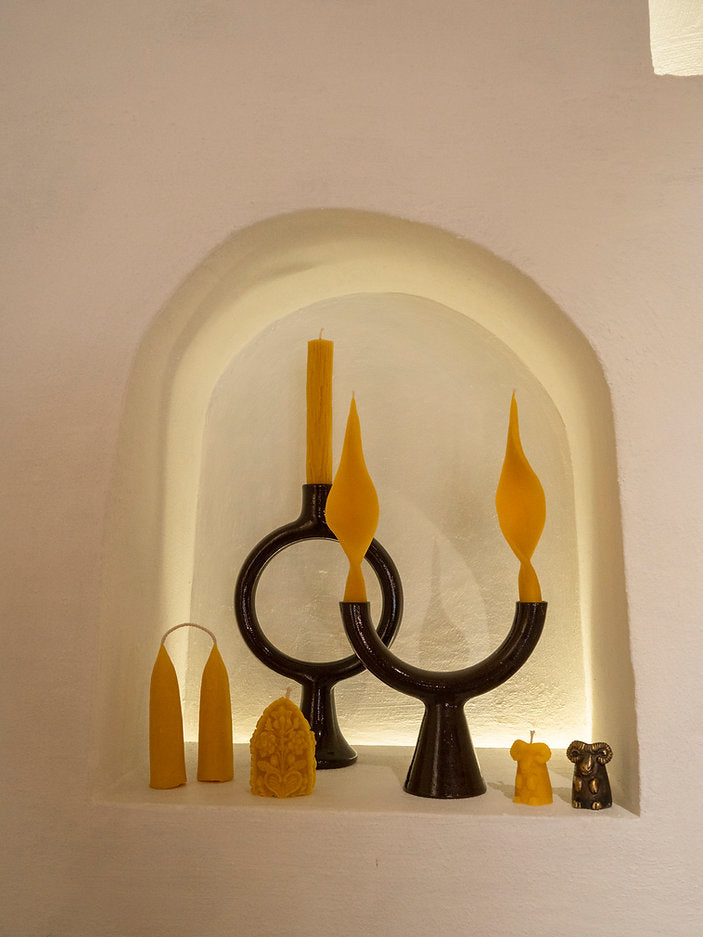Small Tree-Texture Beeswax Candle