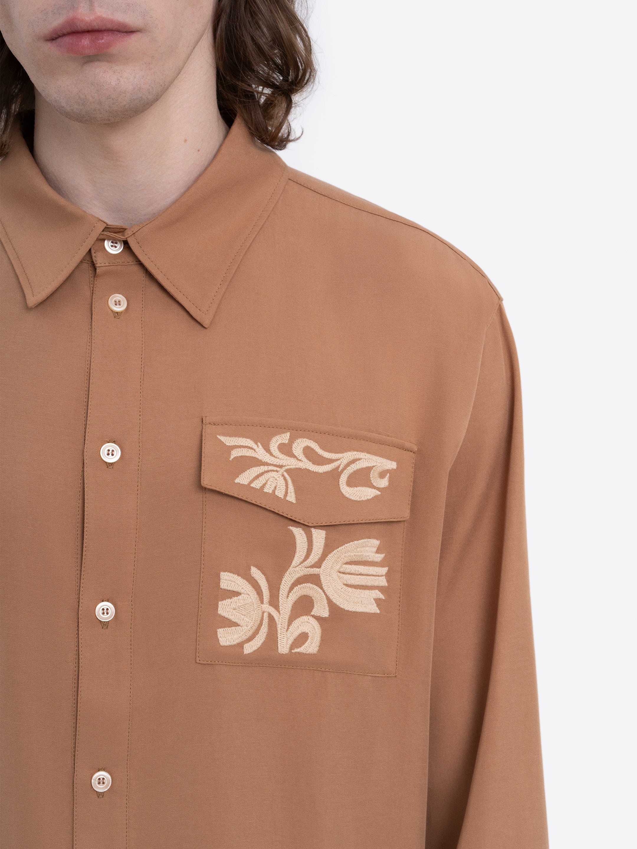 Light Embroidered Shirt "Khvylia sandy"