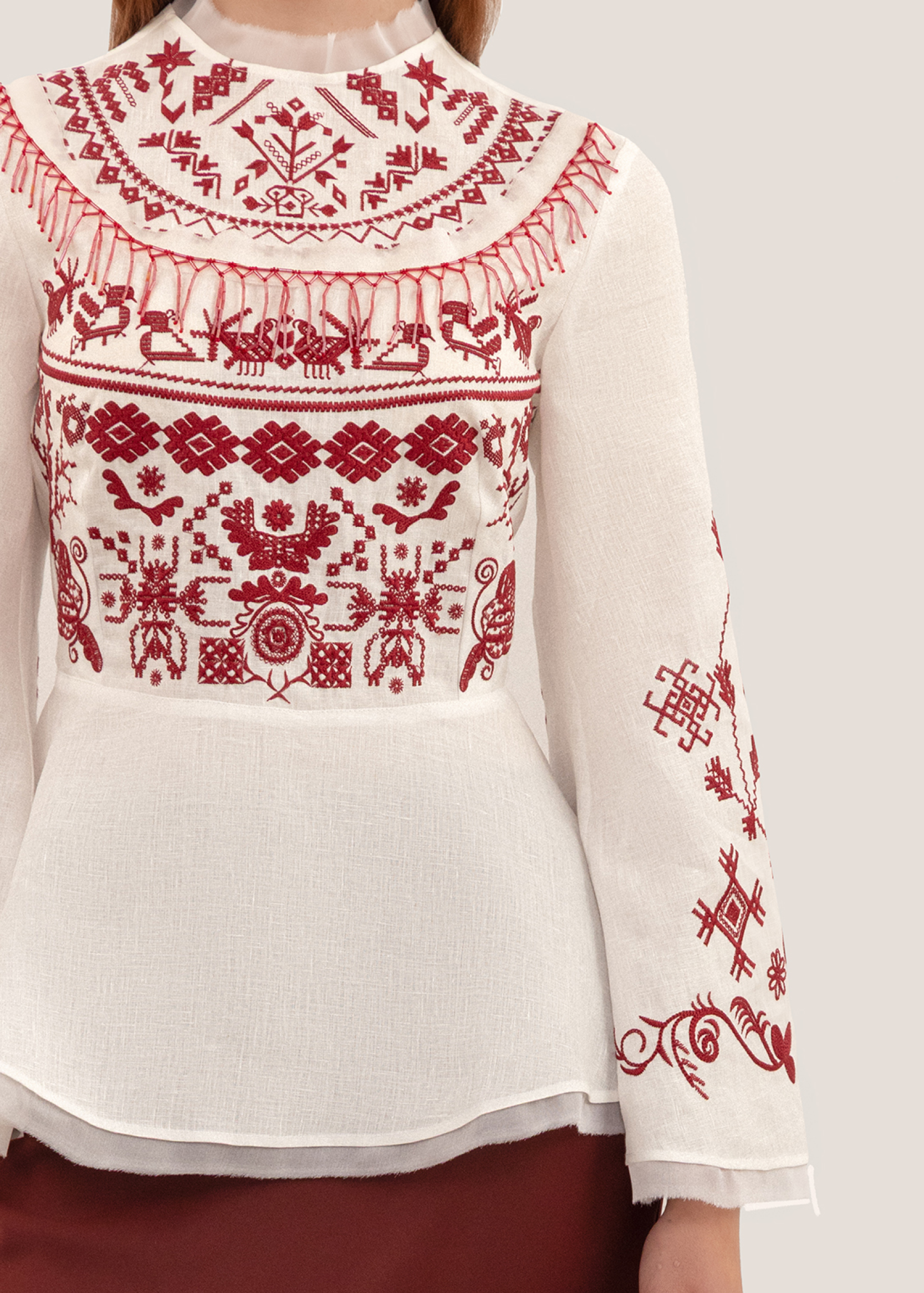 Vyshyvanka of Unity (burgundy ornament)