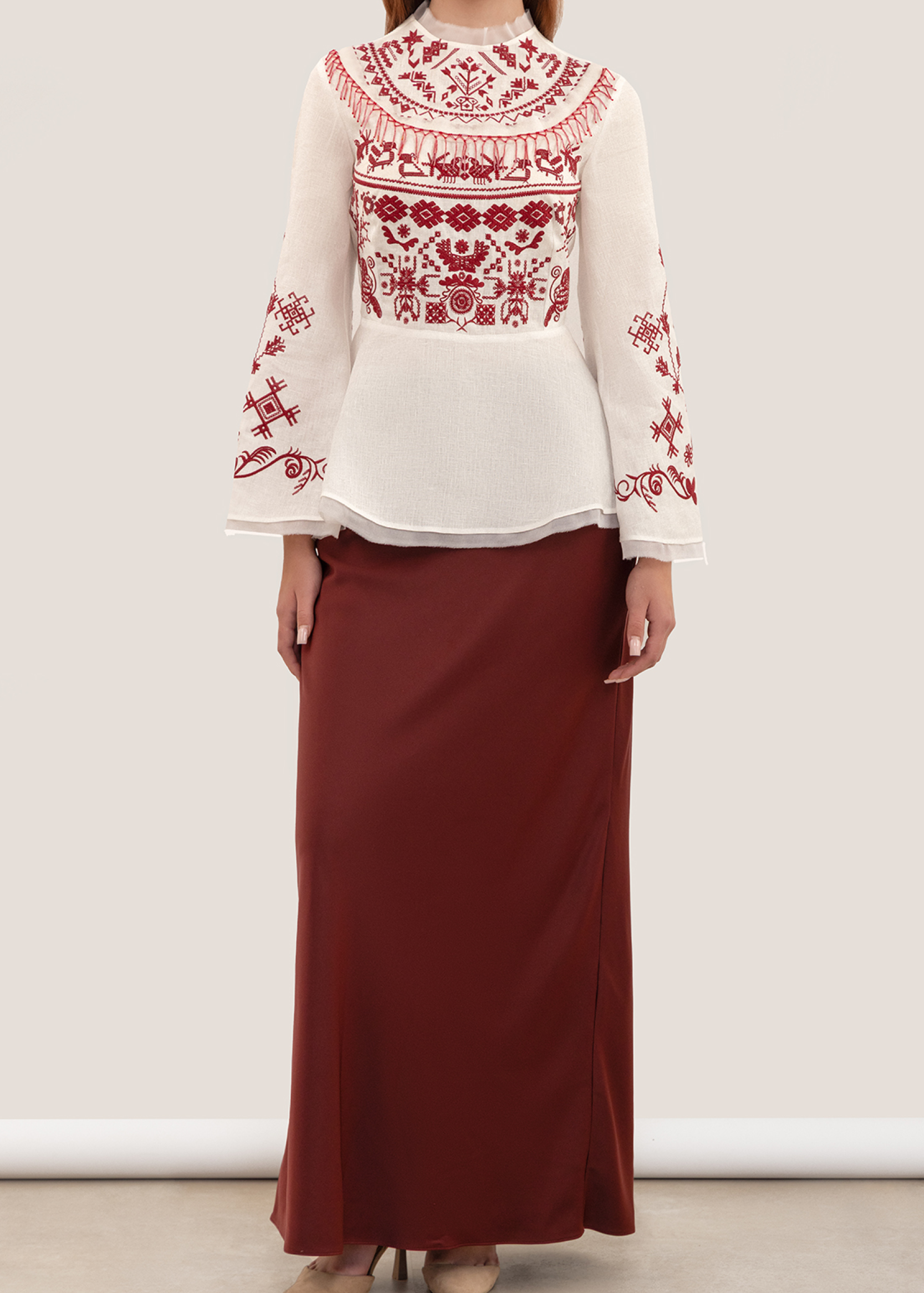 Vyshyvanka of Unity (burgundy ornament)