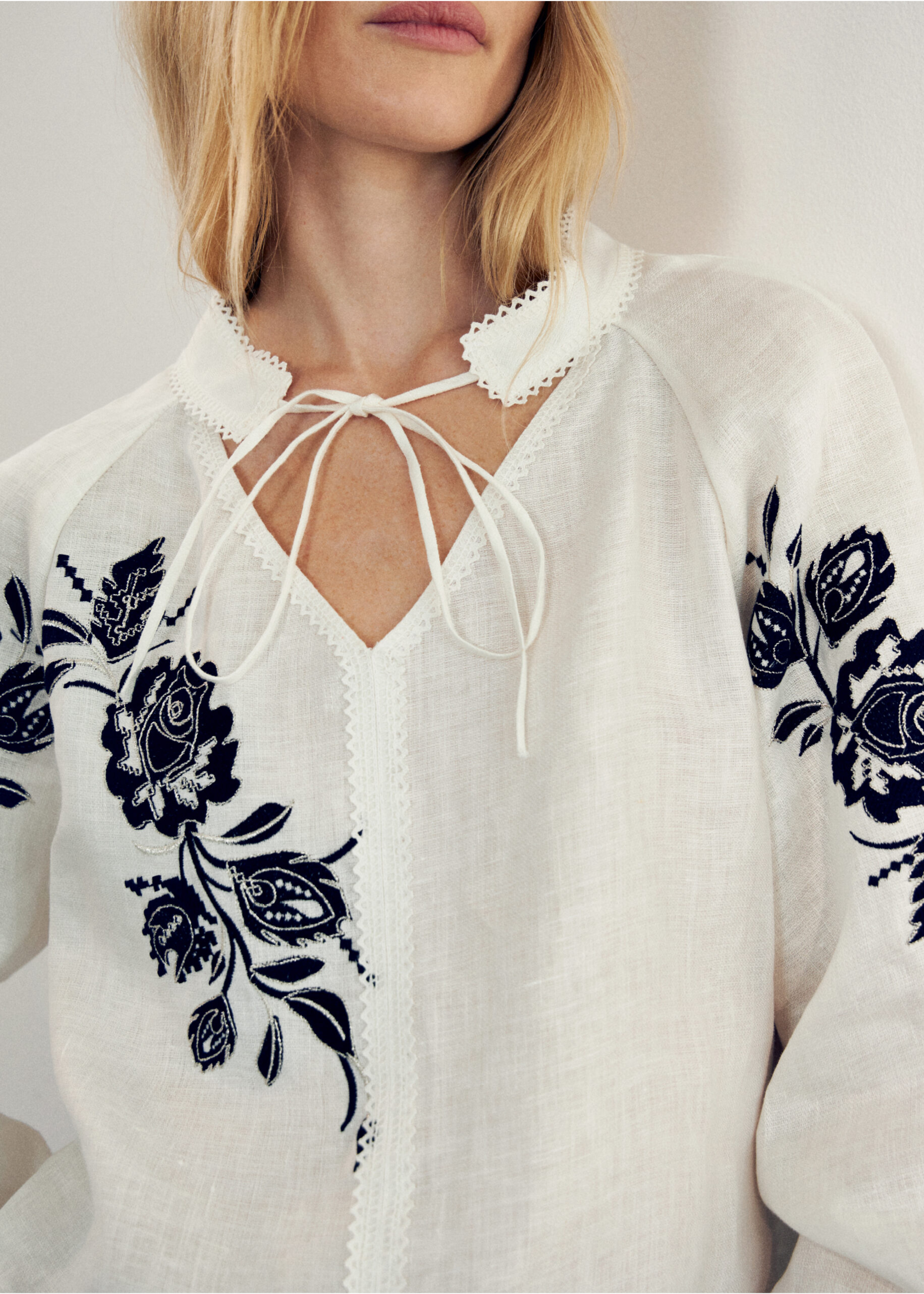 Women’s shirt with embroidery “Rose” black ornament