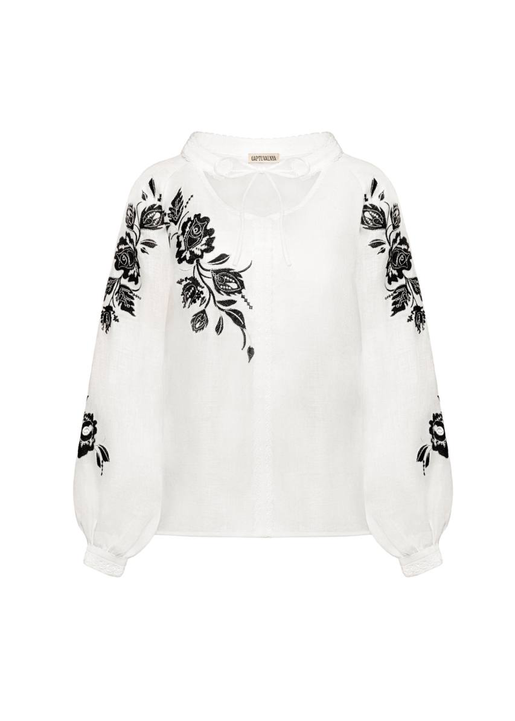 Women’s shirt with embroidery “Rose” black ornament