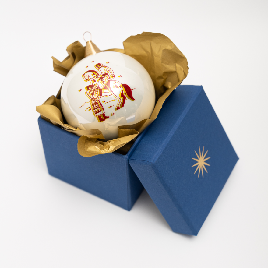 Glass christmas ball «Defender» Rivne region