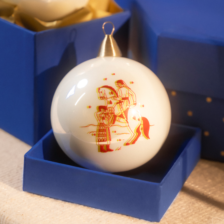 Glass christmas ball «Defender» Rivne region