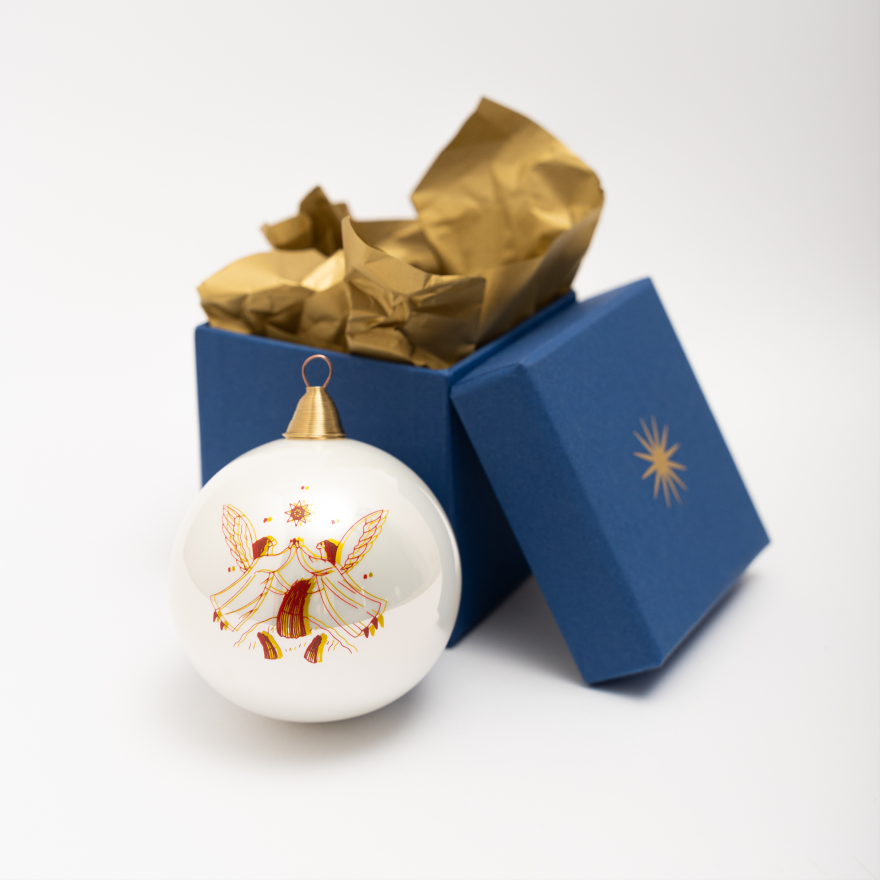 Glass christmas ball «Since the beginning of the world» Boykiv region